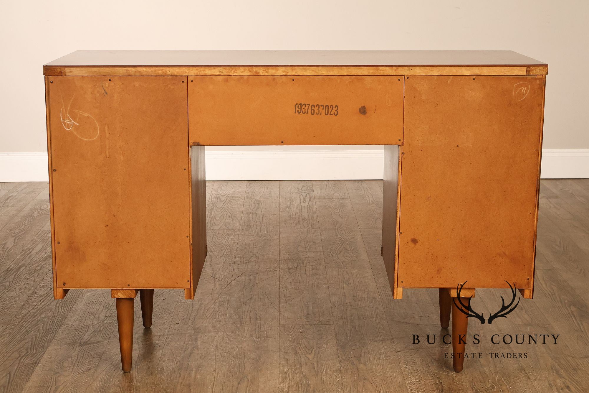 Mid Century Modern Sculpted Front Writing Desk