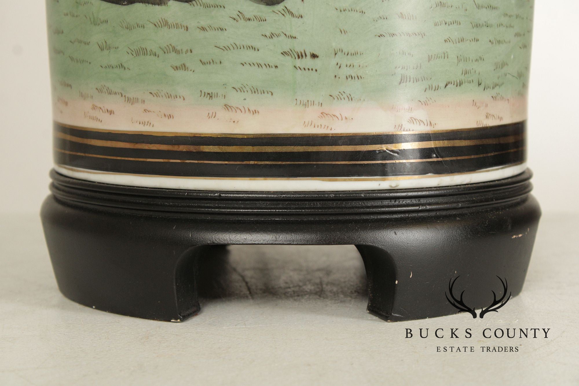 Equestrian Porcelain Ginger Jar Table Lamp