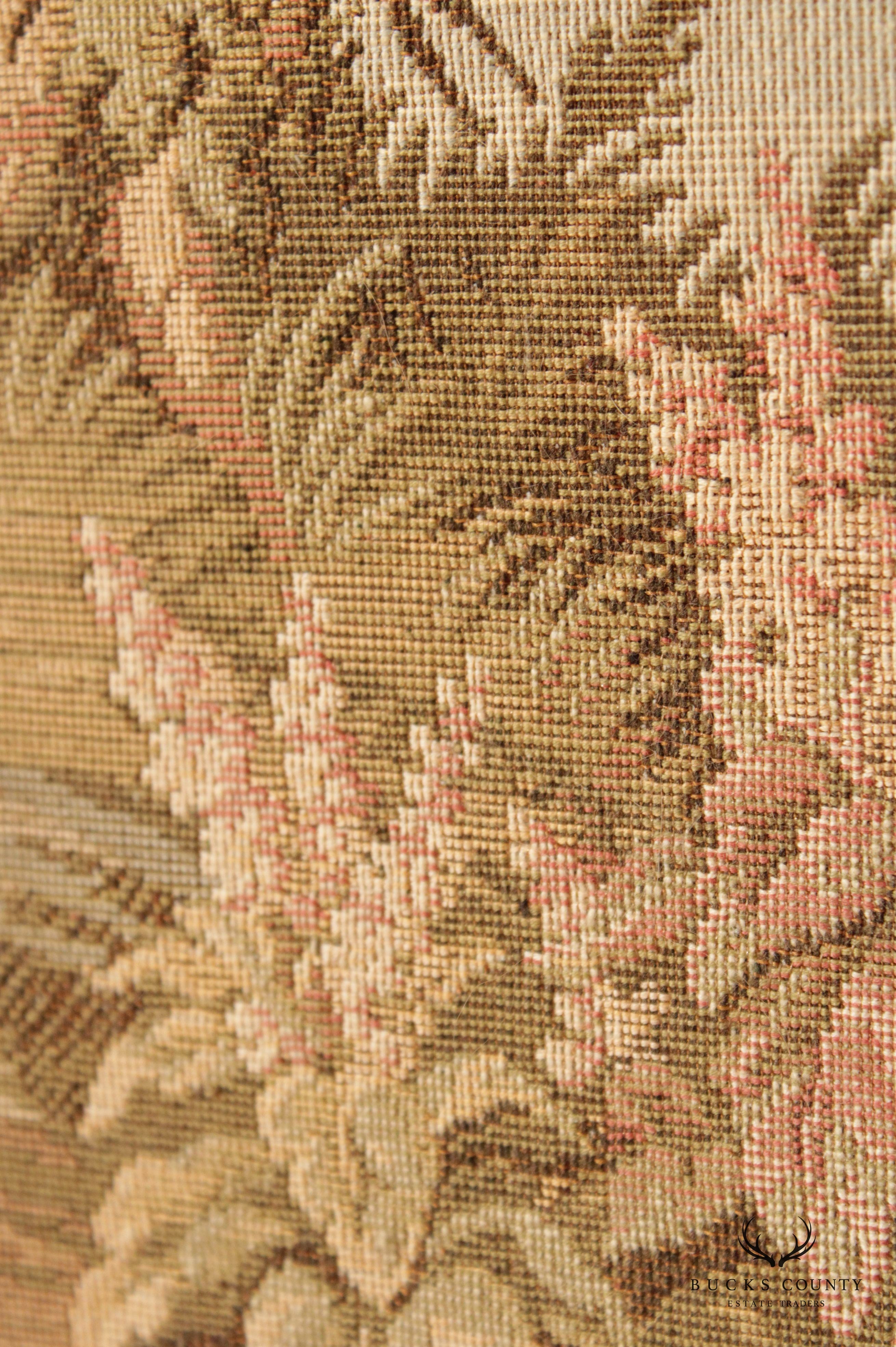 Vintage French Rococo Style Custom Framed Needlepoint Tapestry