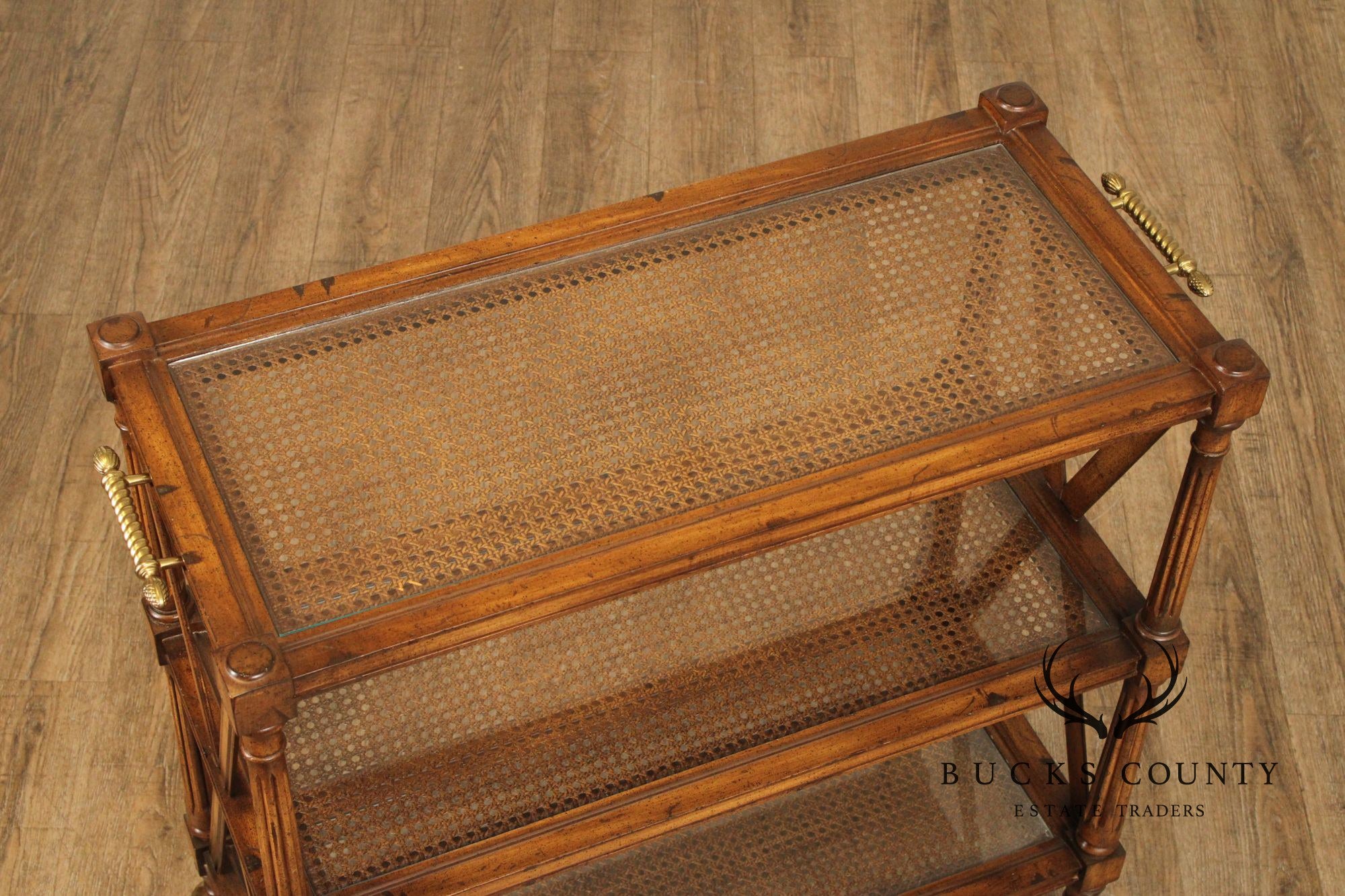 Regency Style Three-Tier Rolling Bar Cart