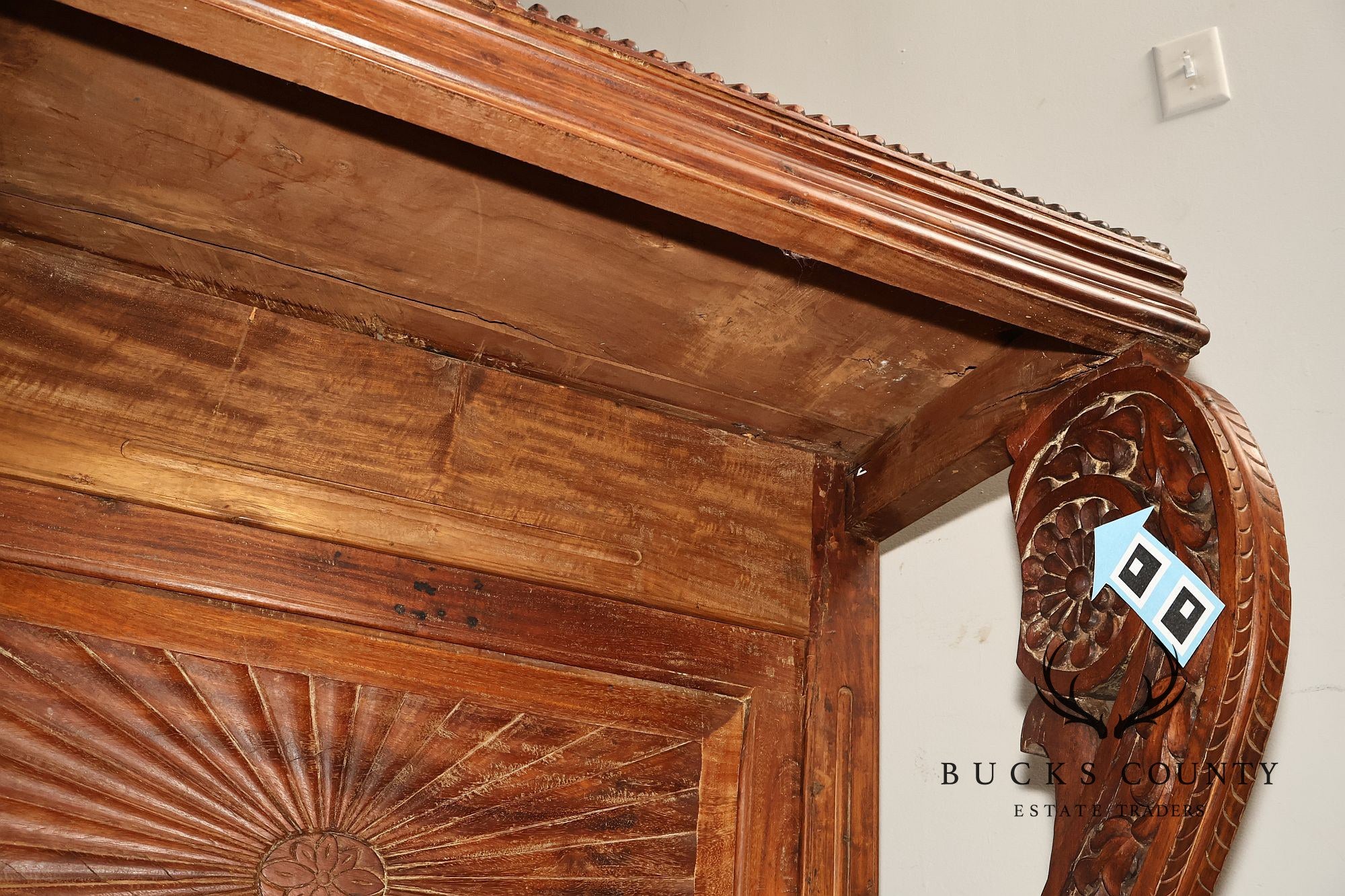 Antique Anglo Indian Pair of Carved Hardwood Console Tables