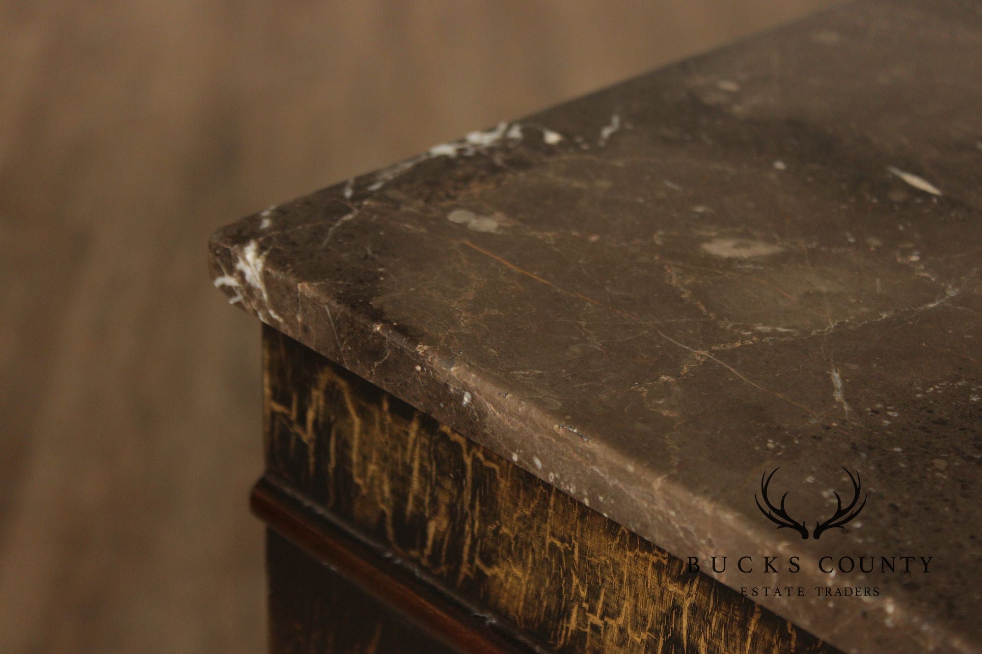 Hollywood Regency Style Pair Of Mirrored Cabinets With Marble Tops