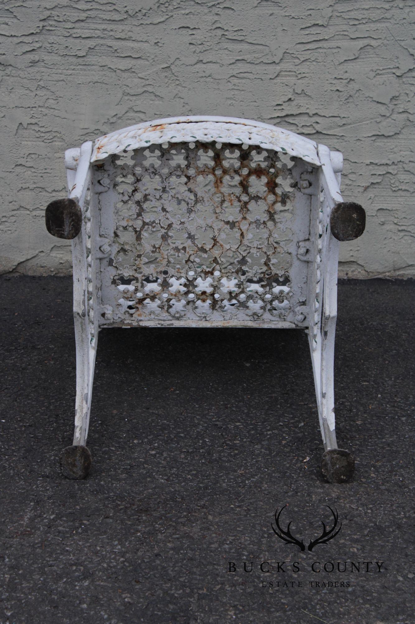 Antique Gothic Revival Cast Iron Garden Chair