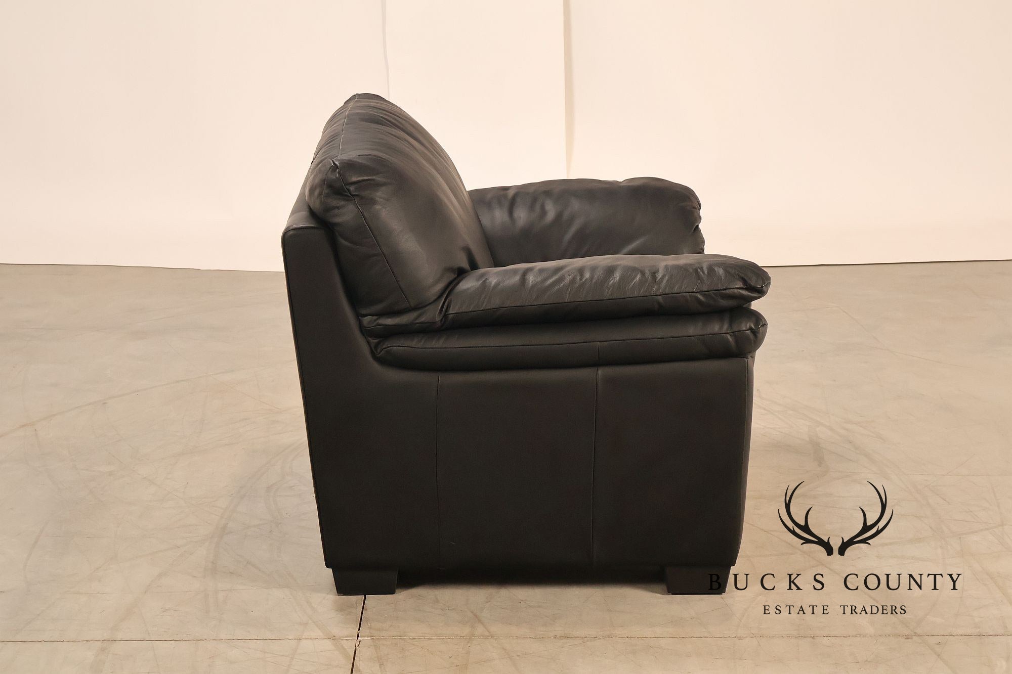 Italsofa Contemporary Black Leather Club Chair