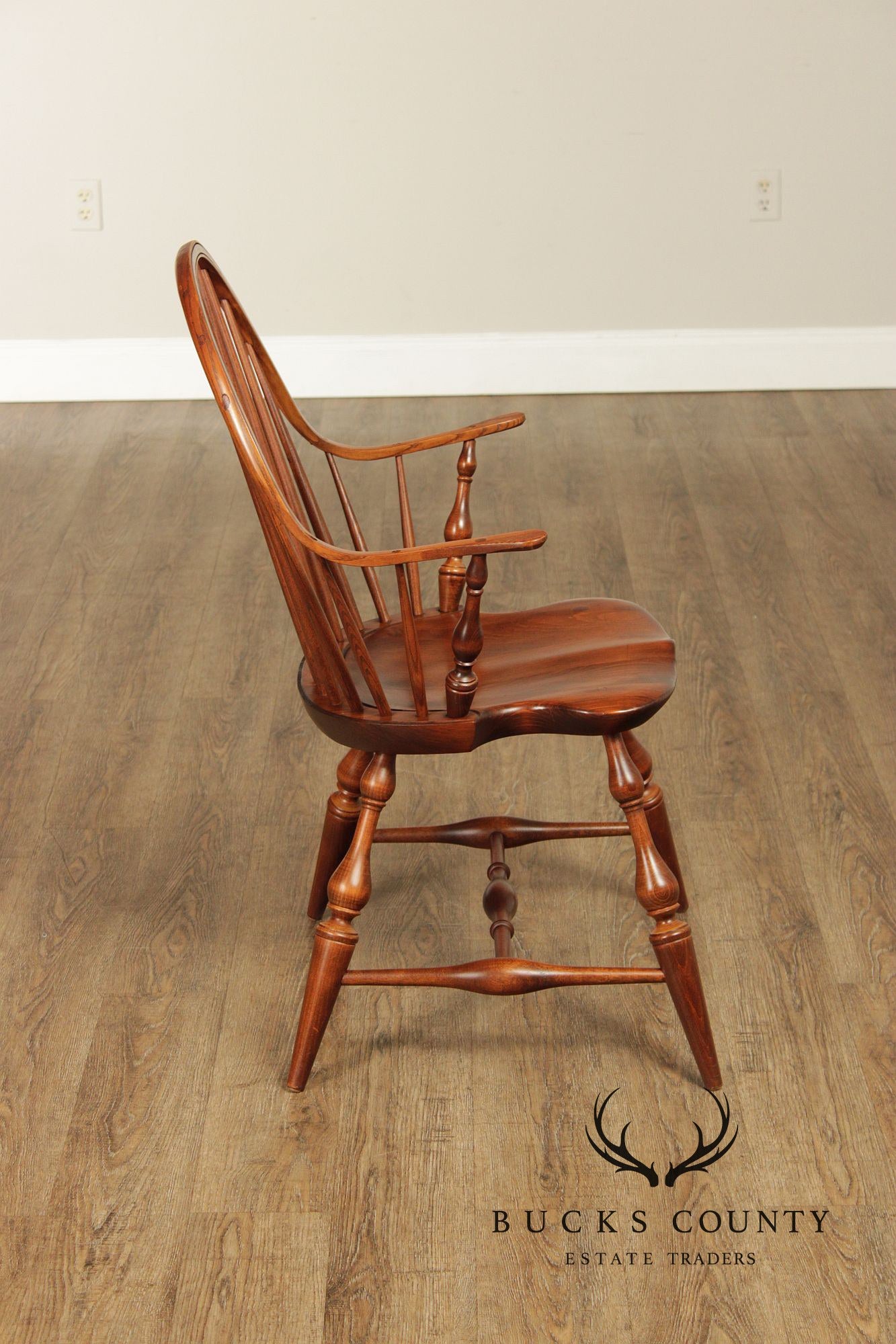 Nichols & Stone Set Of 4 Mixed Wood Windsor Bow Back Armchairs