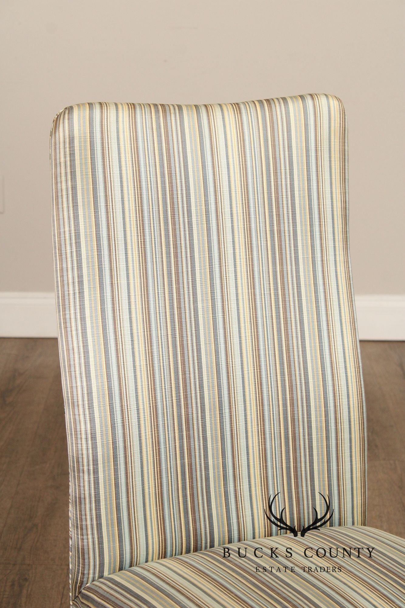 Queen Anne Style Pair of Carved Mahogany Upholstered Side Chairs