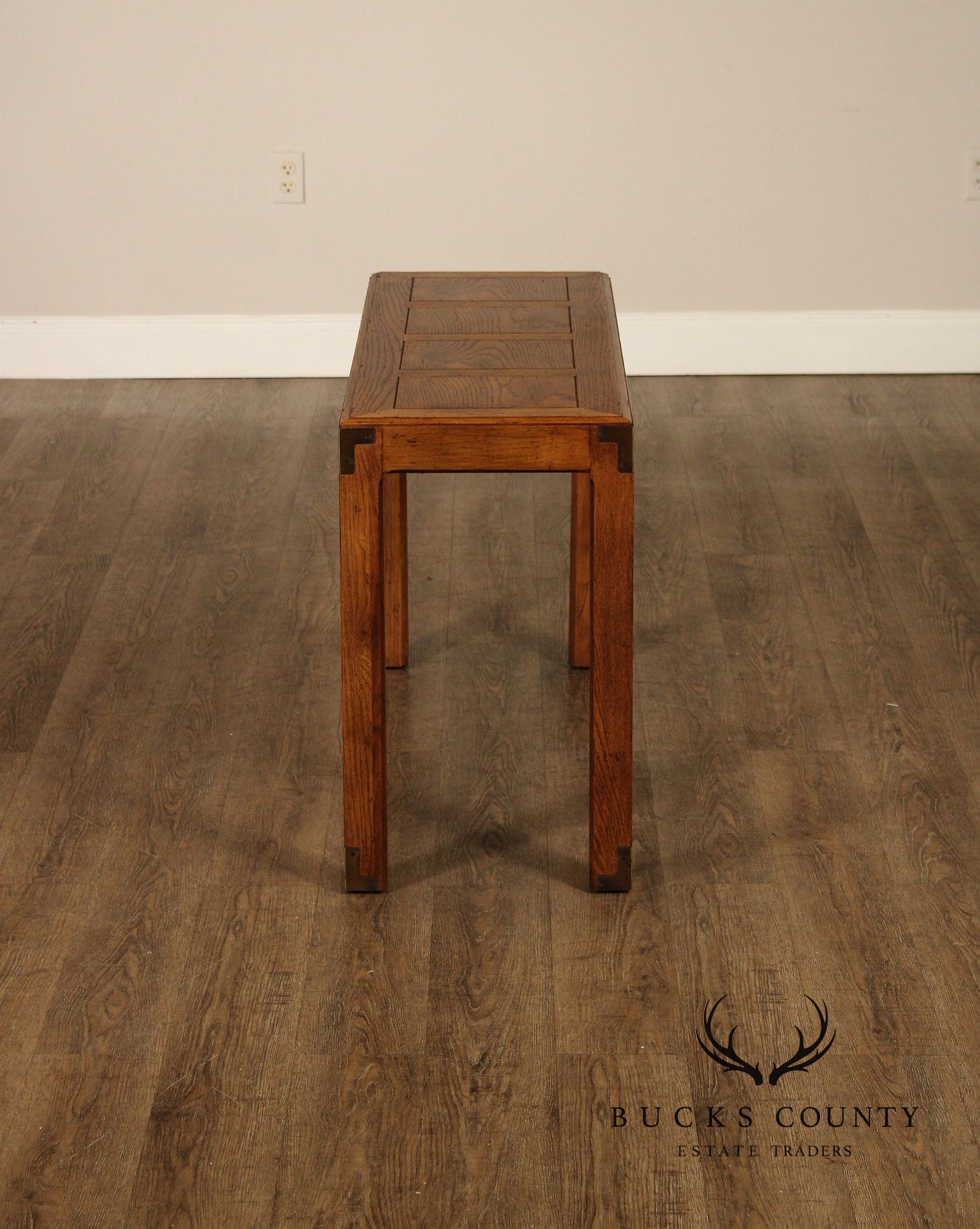 Henredon Artefacts Campaign Style Oak Console Table