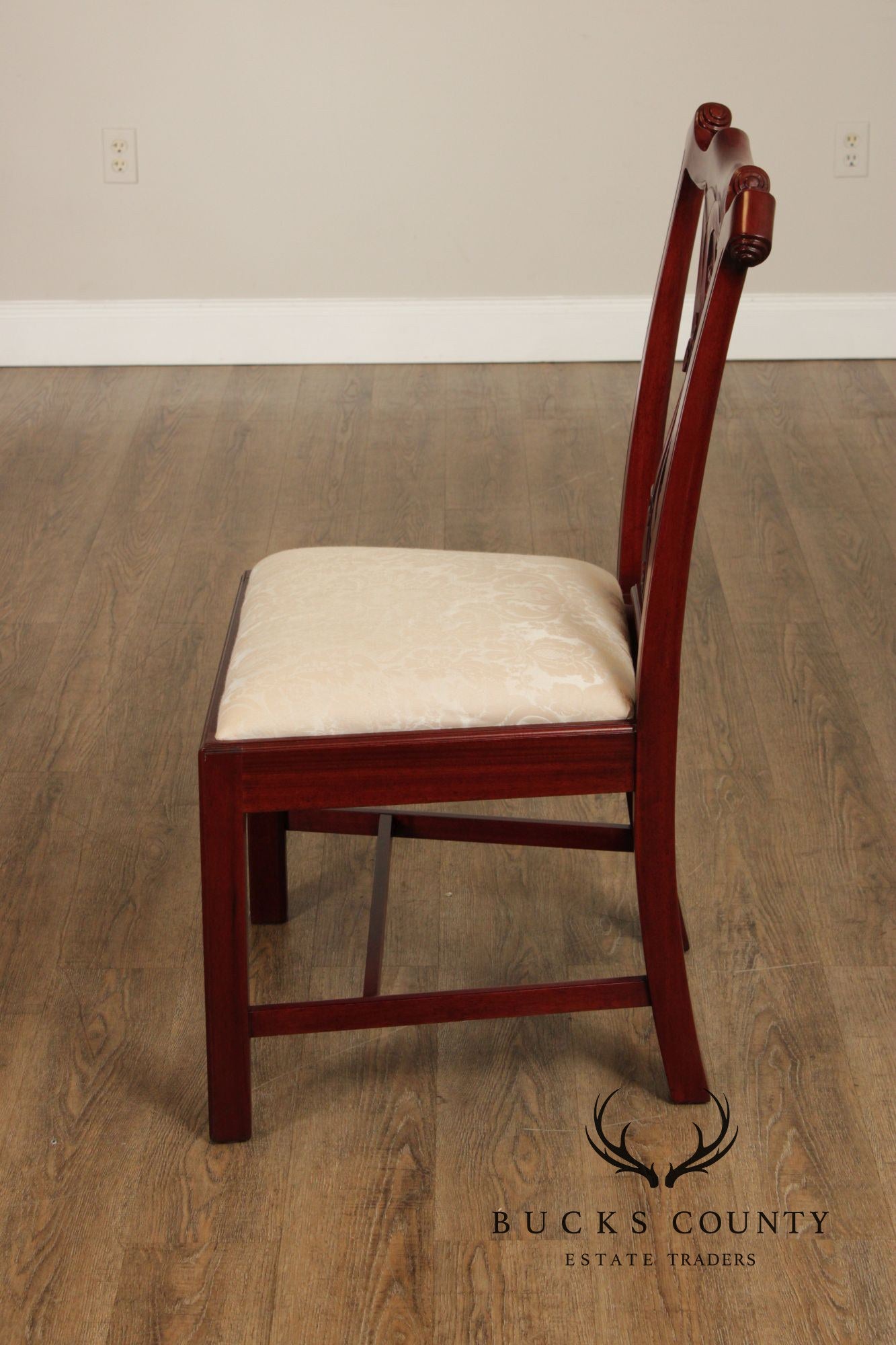 Chippendale Style Set Of Four Carved Mahogany Dining Chairs