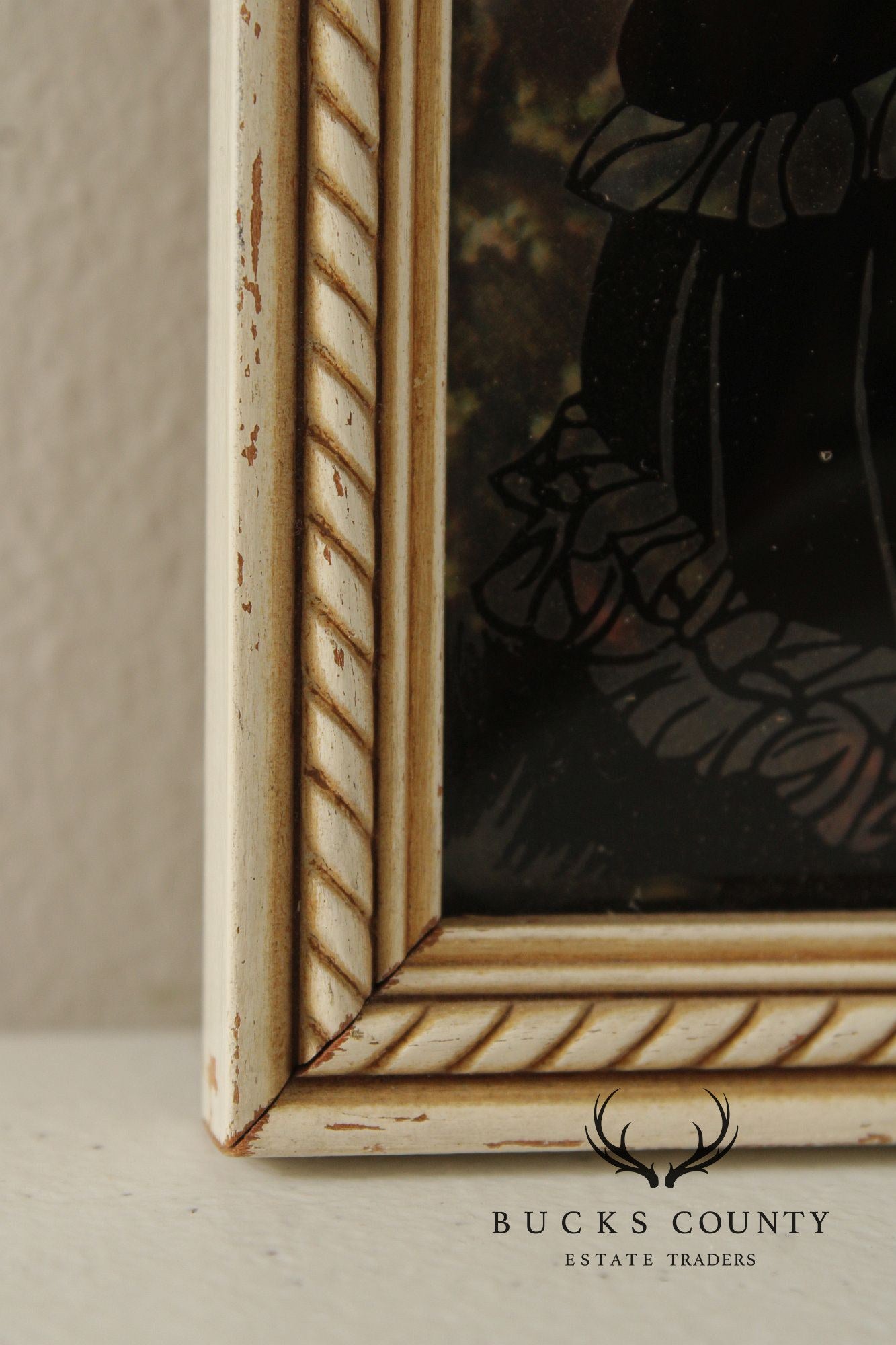 Vintage Pair of Reverse Painted Courtship Silhouettes