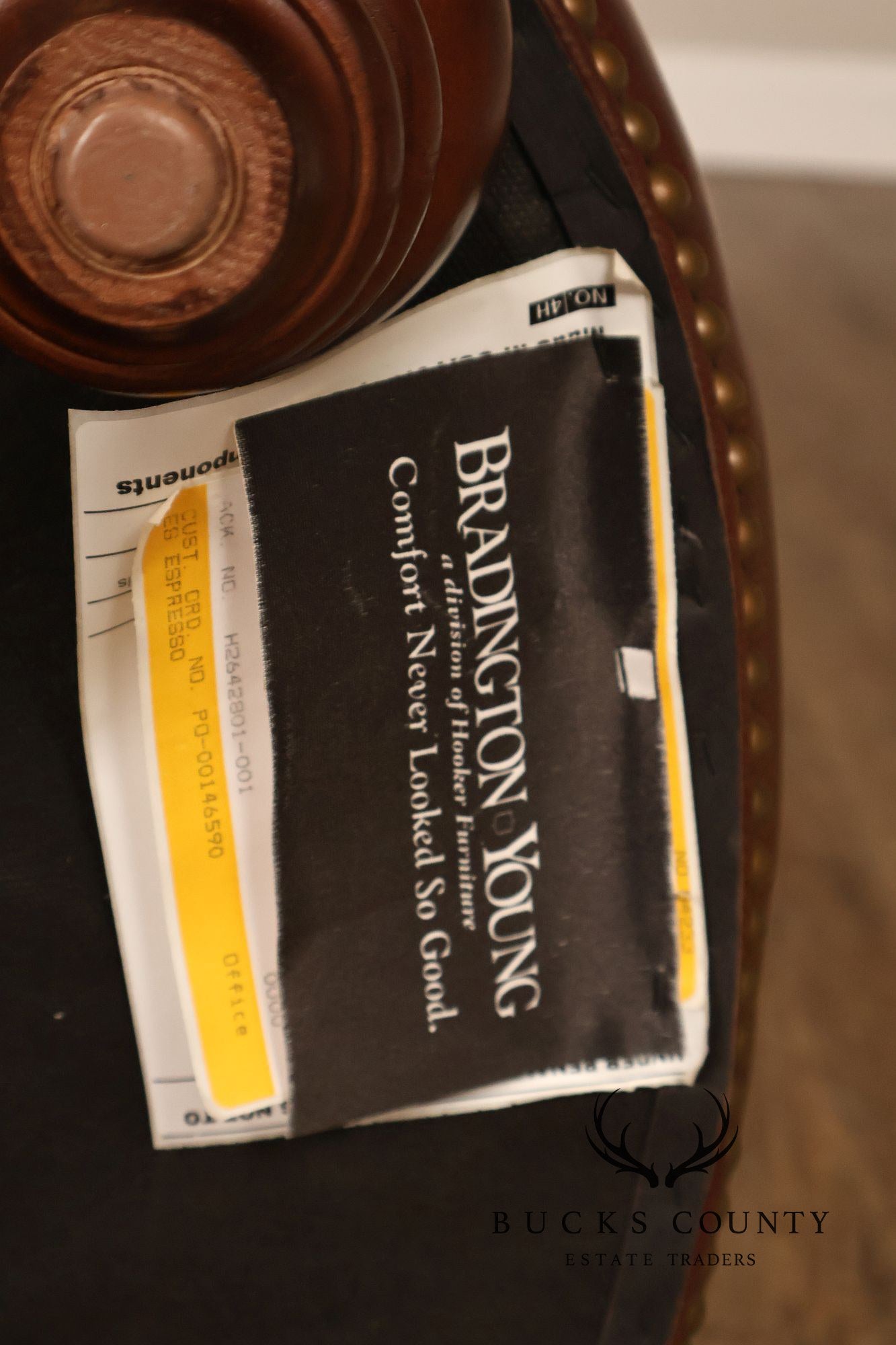 Bradington Young Traditional Style Leather Ottoman