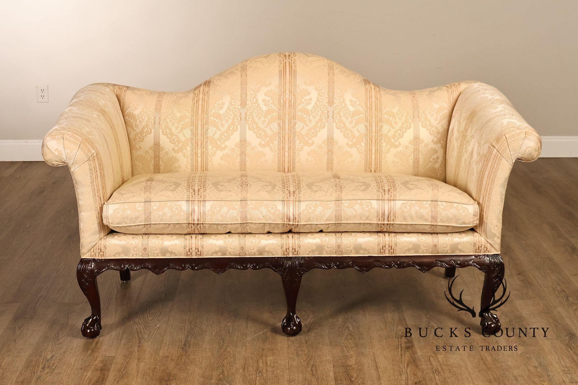 Century Furniture Chippendale Style Pair of Mahogany Sofas