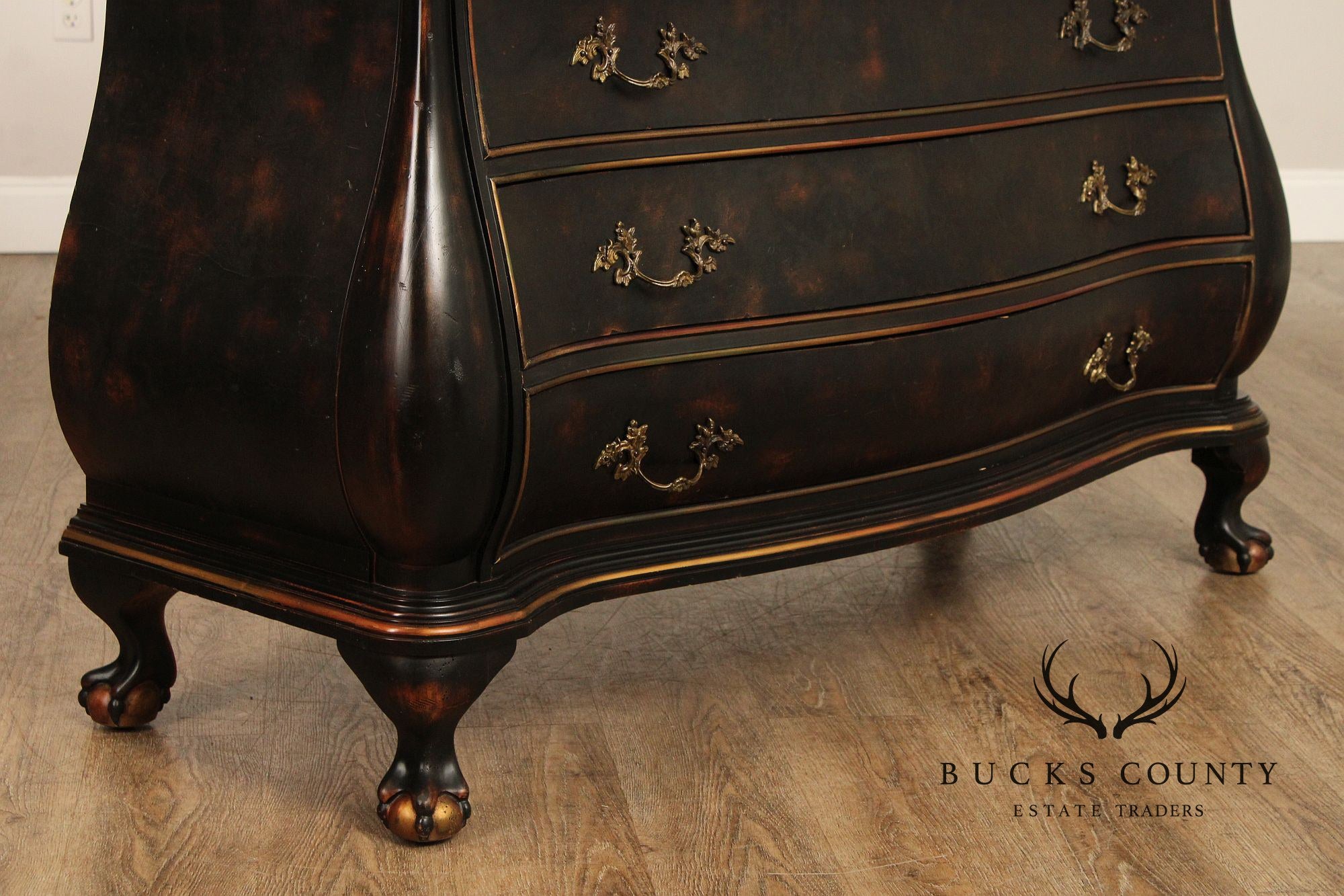 Hekman Italian Rococo Style Bombe Secretary Writing Desk