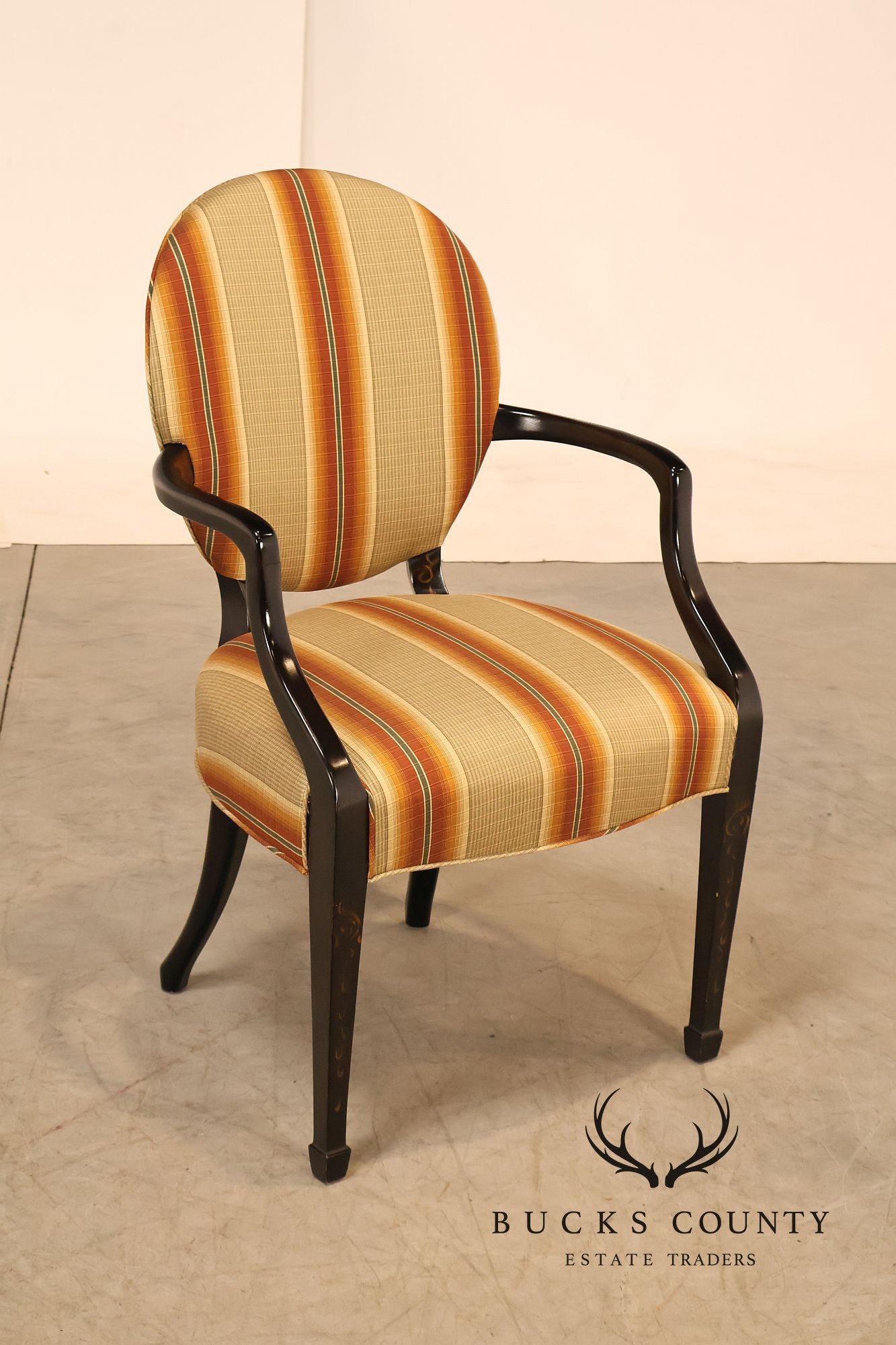 Baker Furniture Set Of Eight Oval Back Dining Chairs