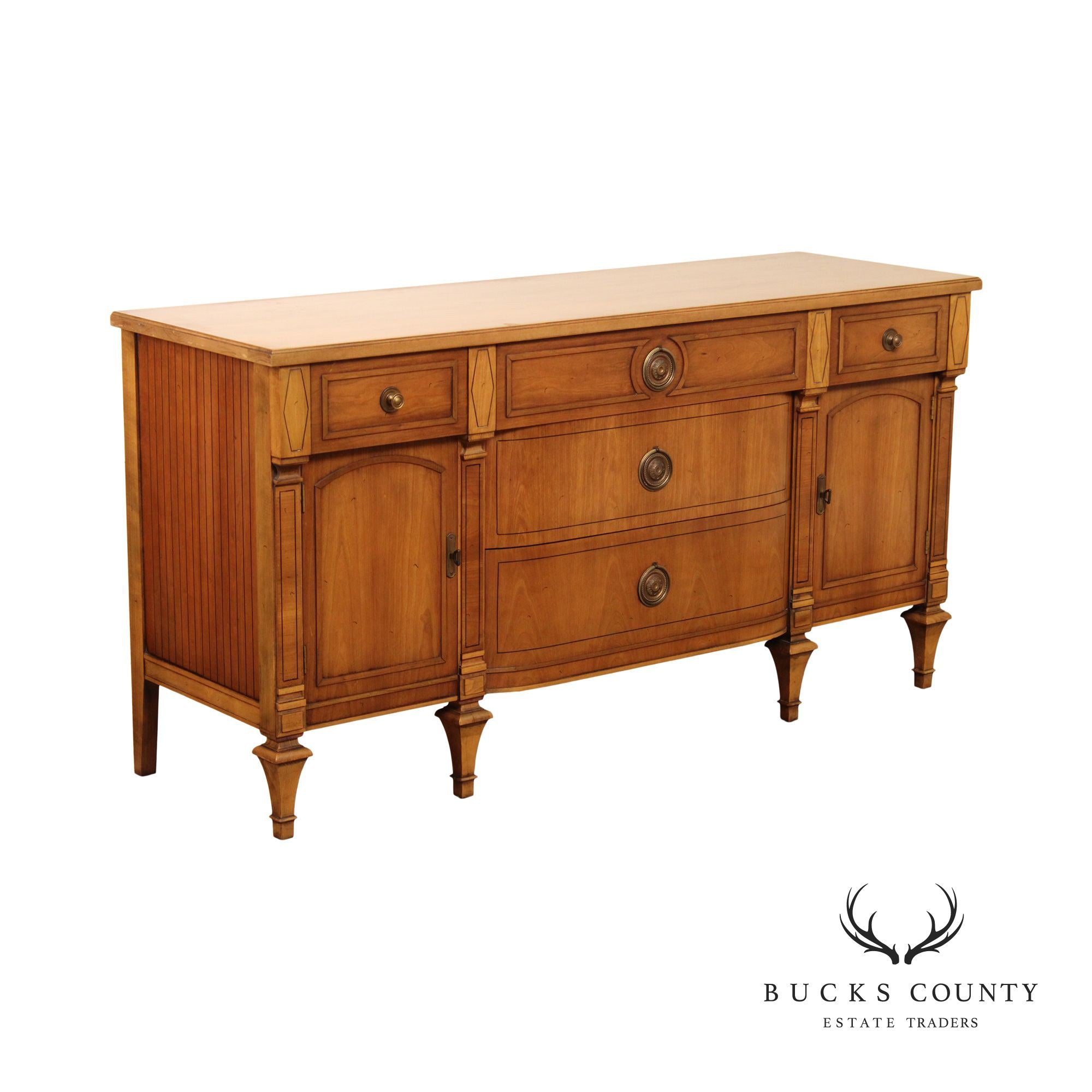Vintage French Directoire Style Walnut Buffet Sideboard