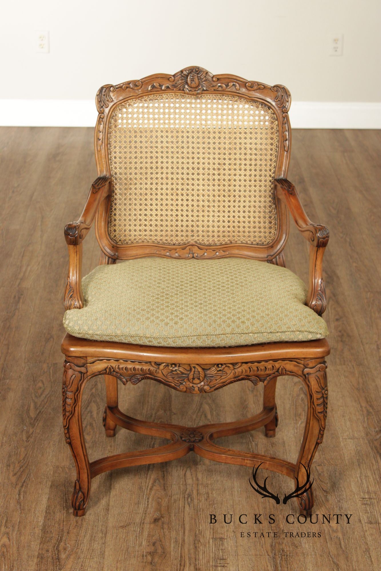 Italian Louis XV Style Caned Armchair