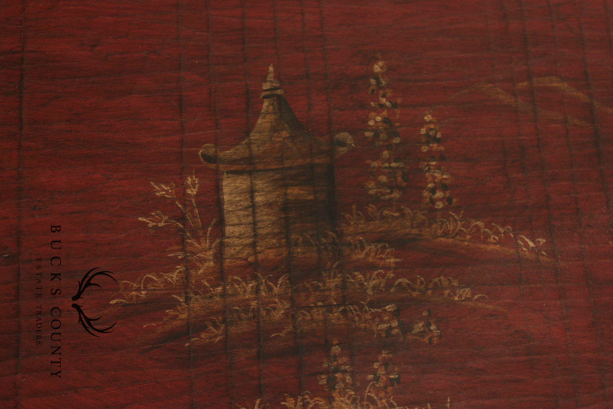 Ethan Allen Chinoiserie Decorated Demilune Cabinet
