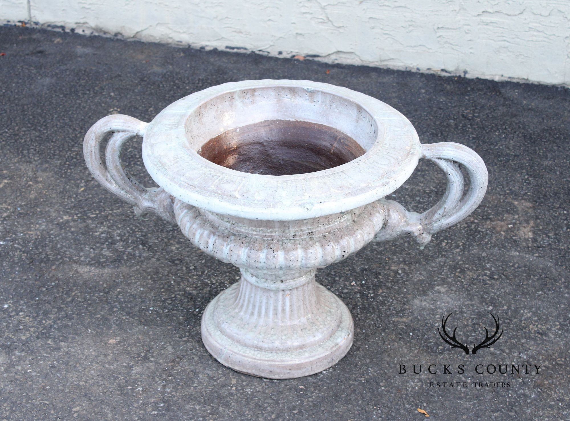 Classical Style Glazed Terracotta Garden Urn Planter