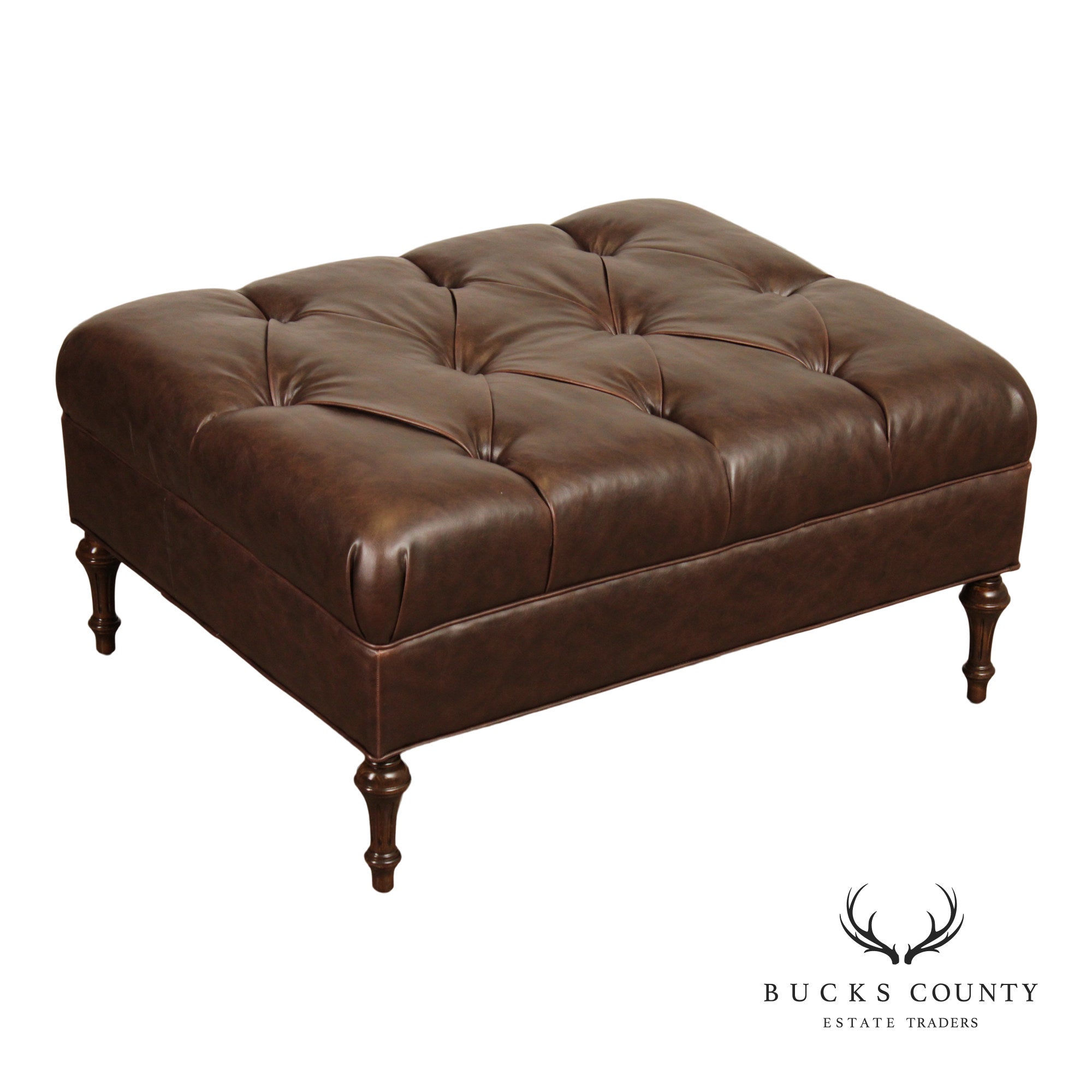 English Traditional Style Tufted Ottoman