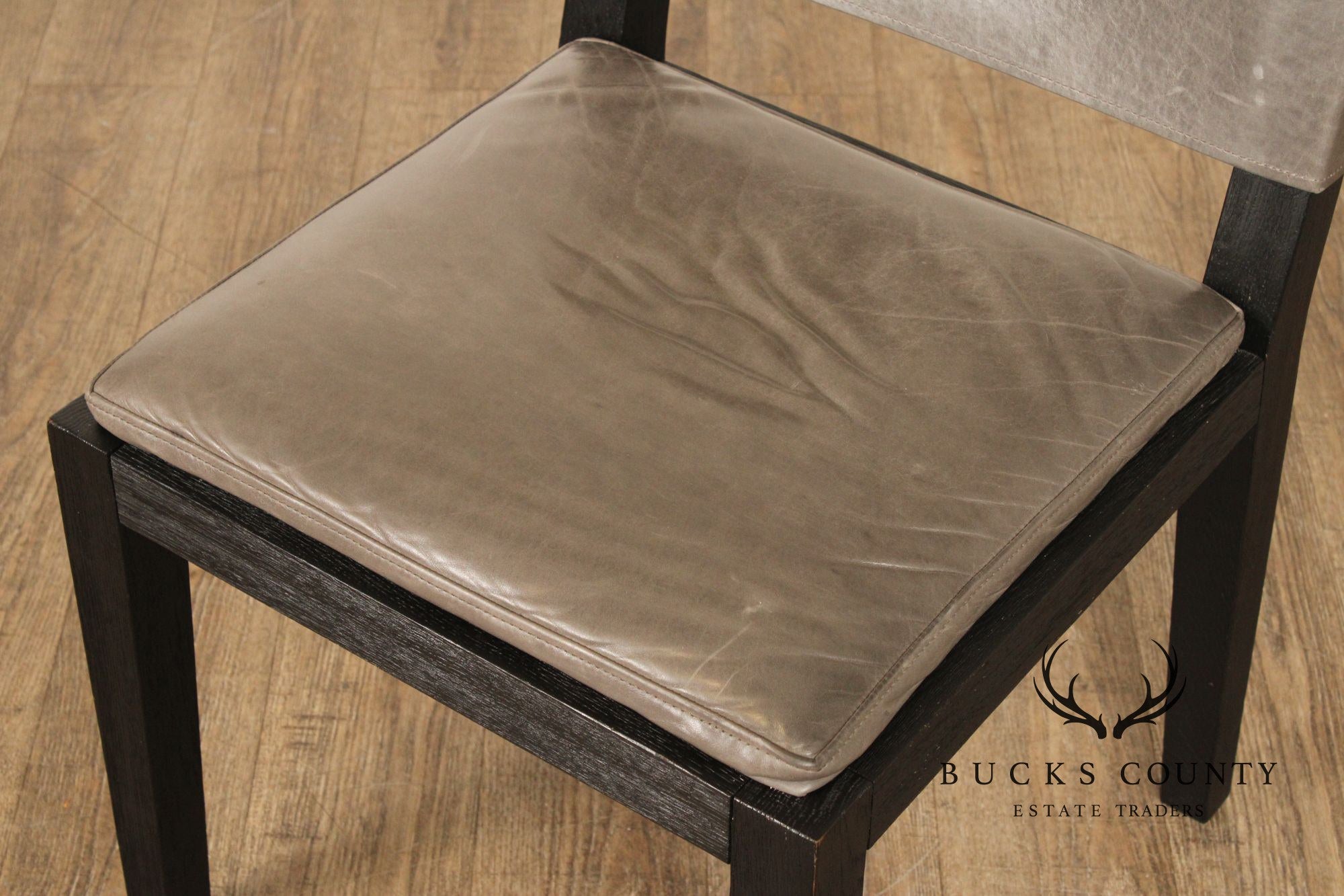 Restoration Hardware Saddle Leather Set Of Four Dining Chairs