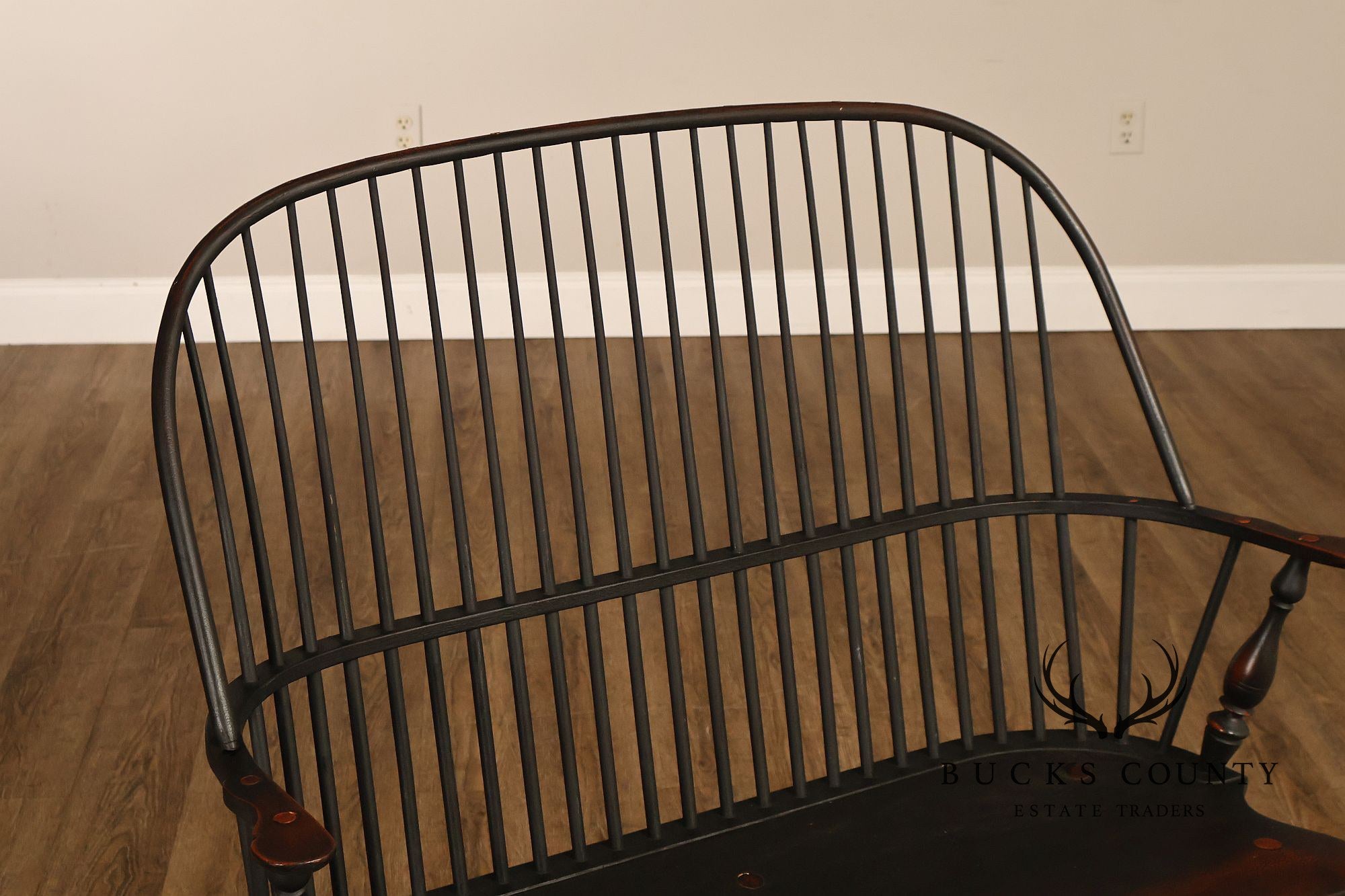 Custom Quality Black Painted Windsor Settee