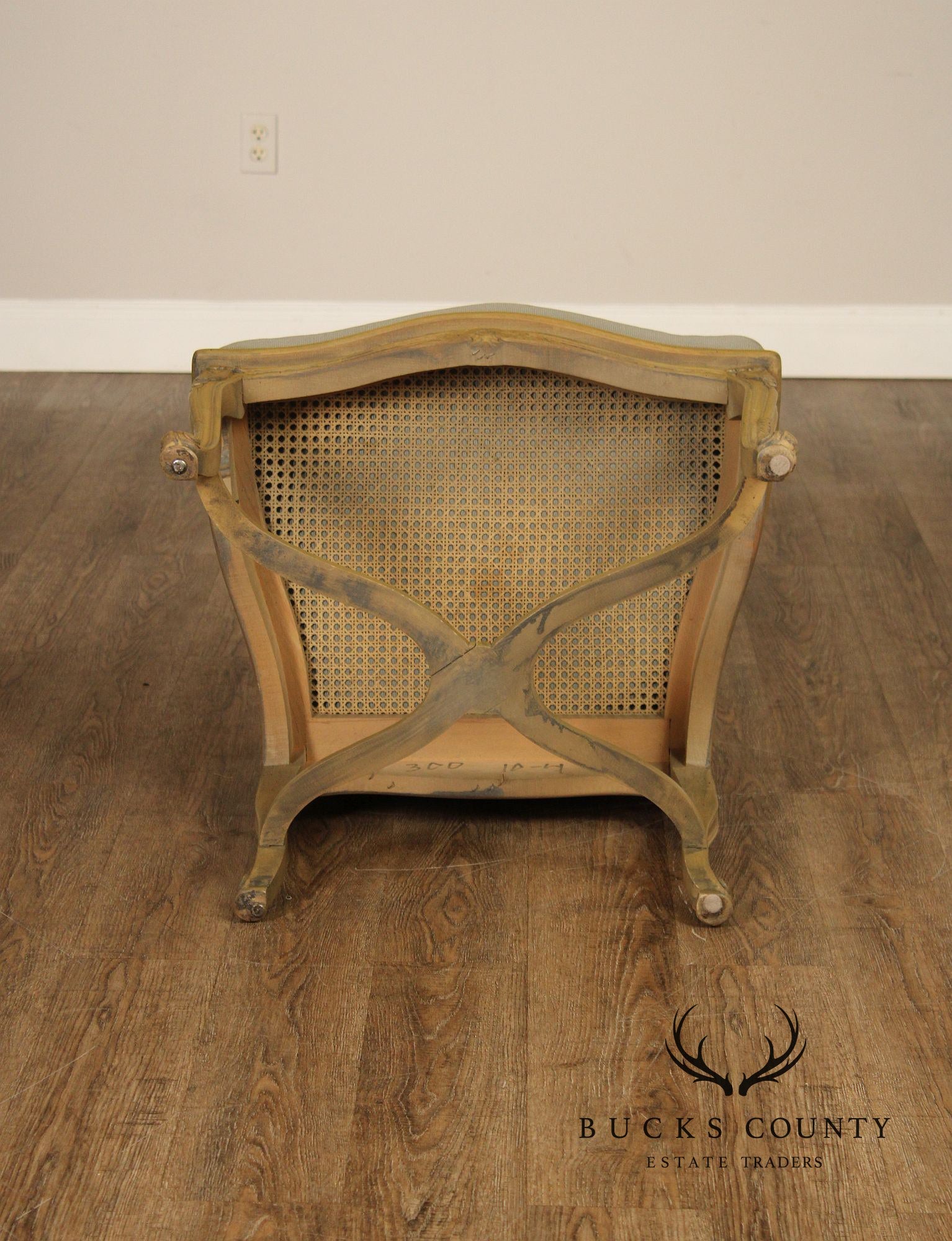 French Louis XV Style Caned Fauteuil Armchair