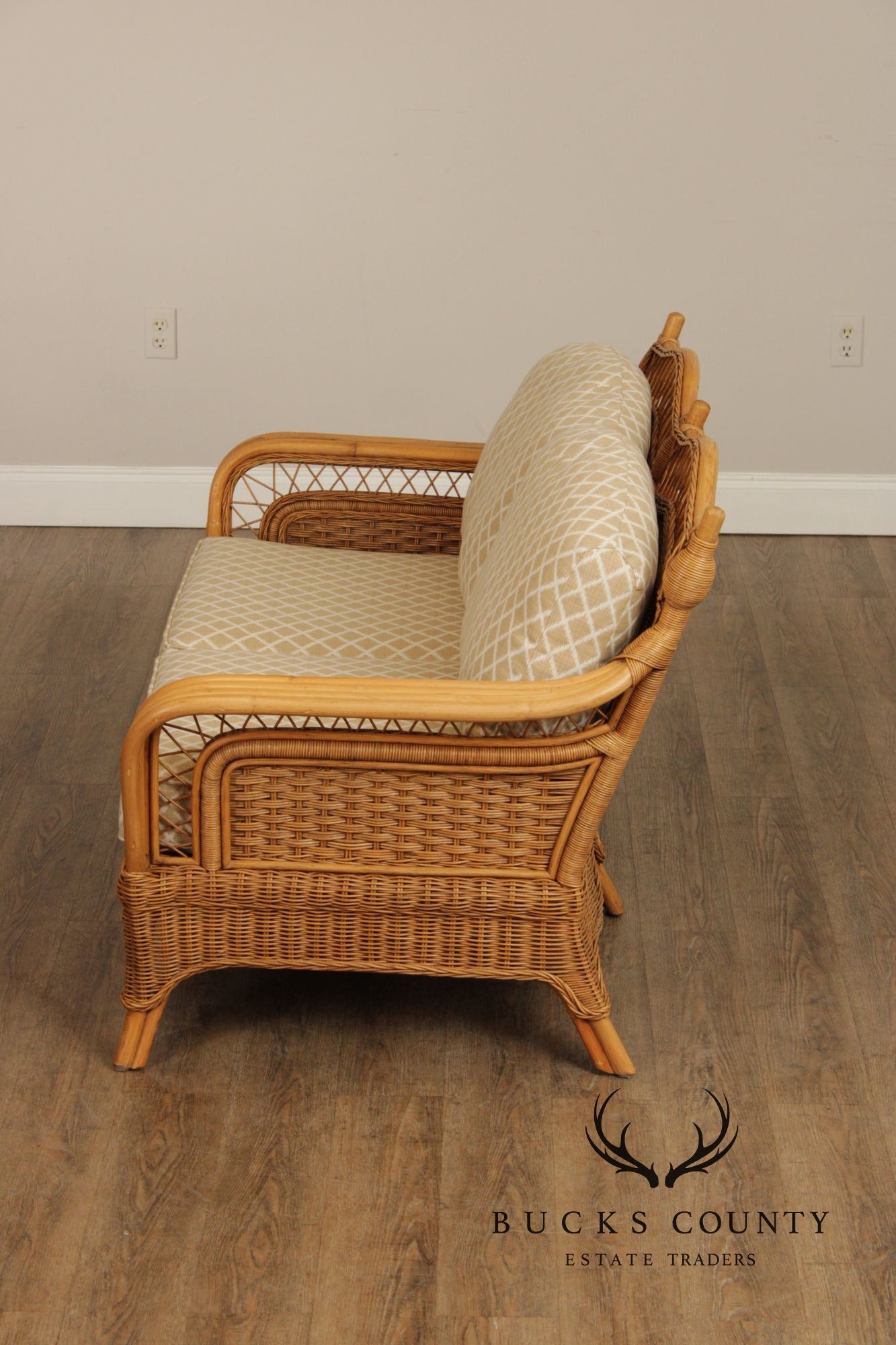 Braxton Culler Rattan and Wicker Loveseat