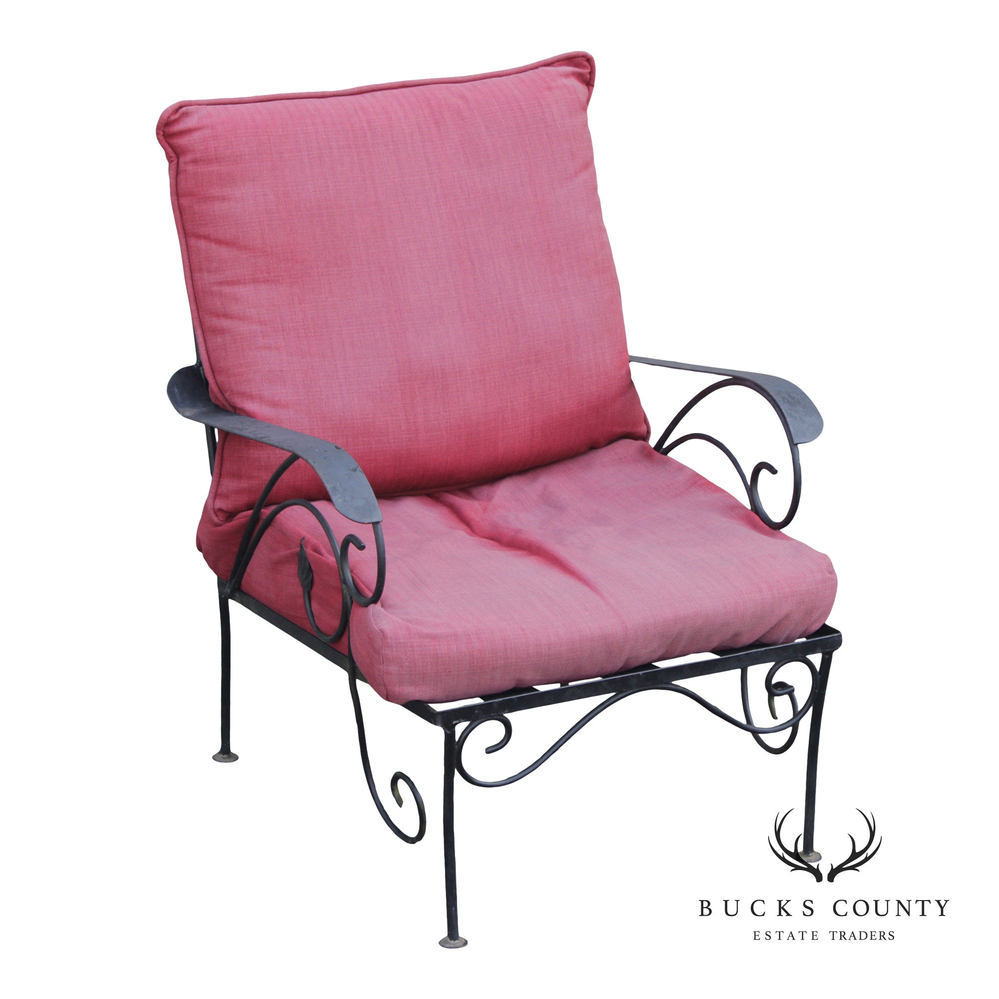Vintage Wrought Iron Patio Or Garden Lounge Chair