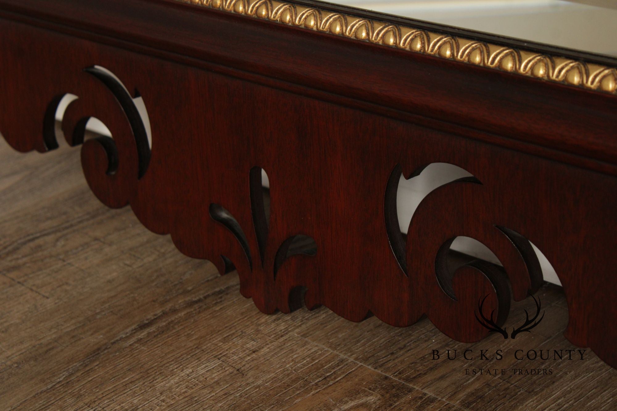 Henkel Harris Georgian Style Partial Gilt Mahogany Wall Mirror