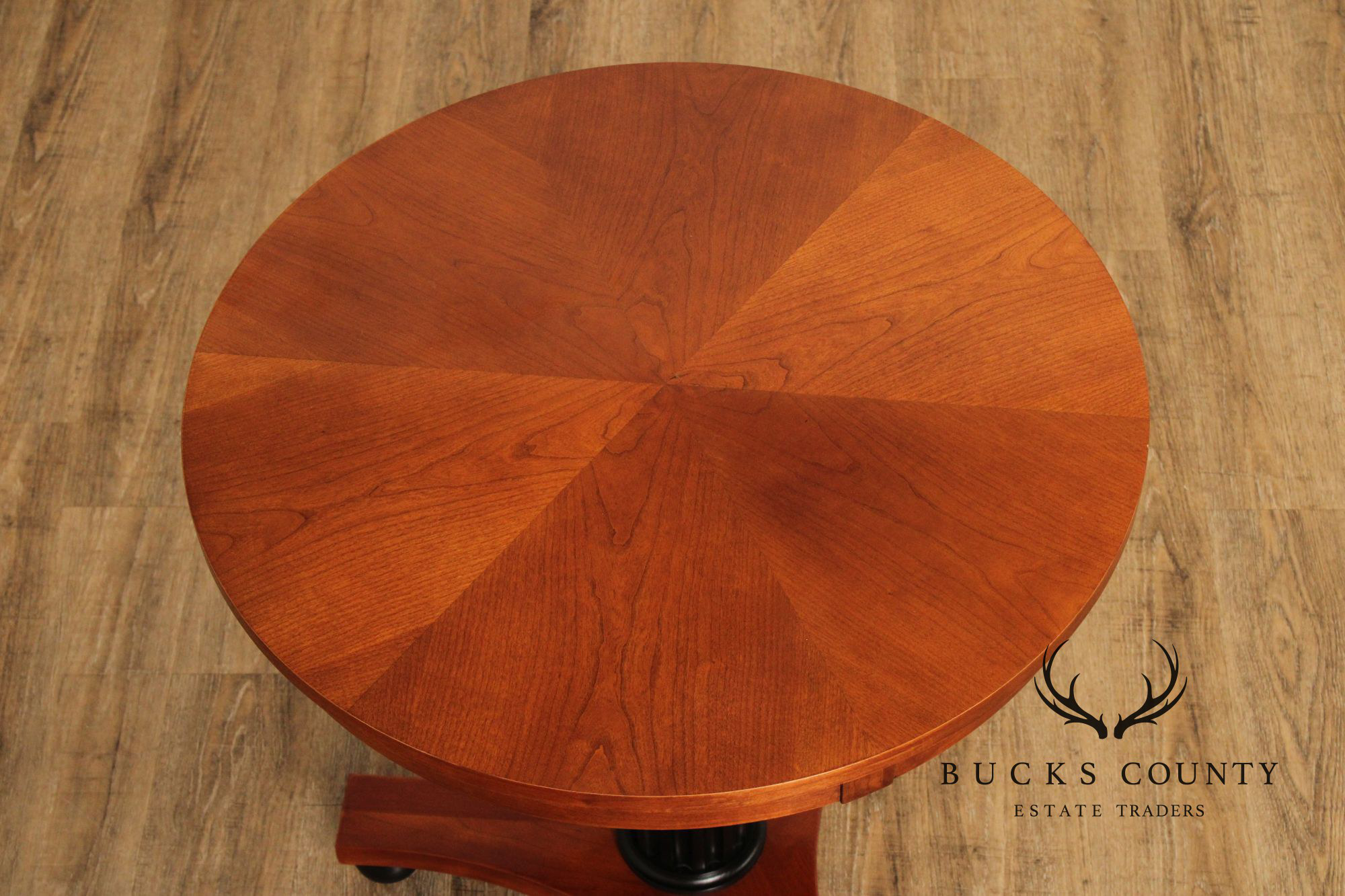Ethan Allen Medallion Collection Round Cherry Pedestal Side Table