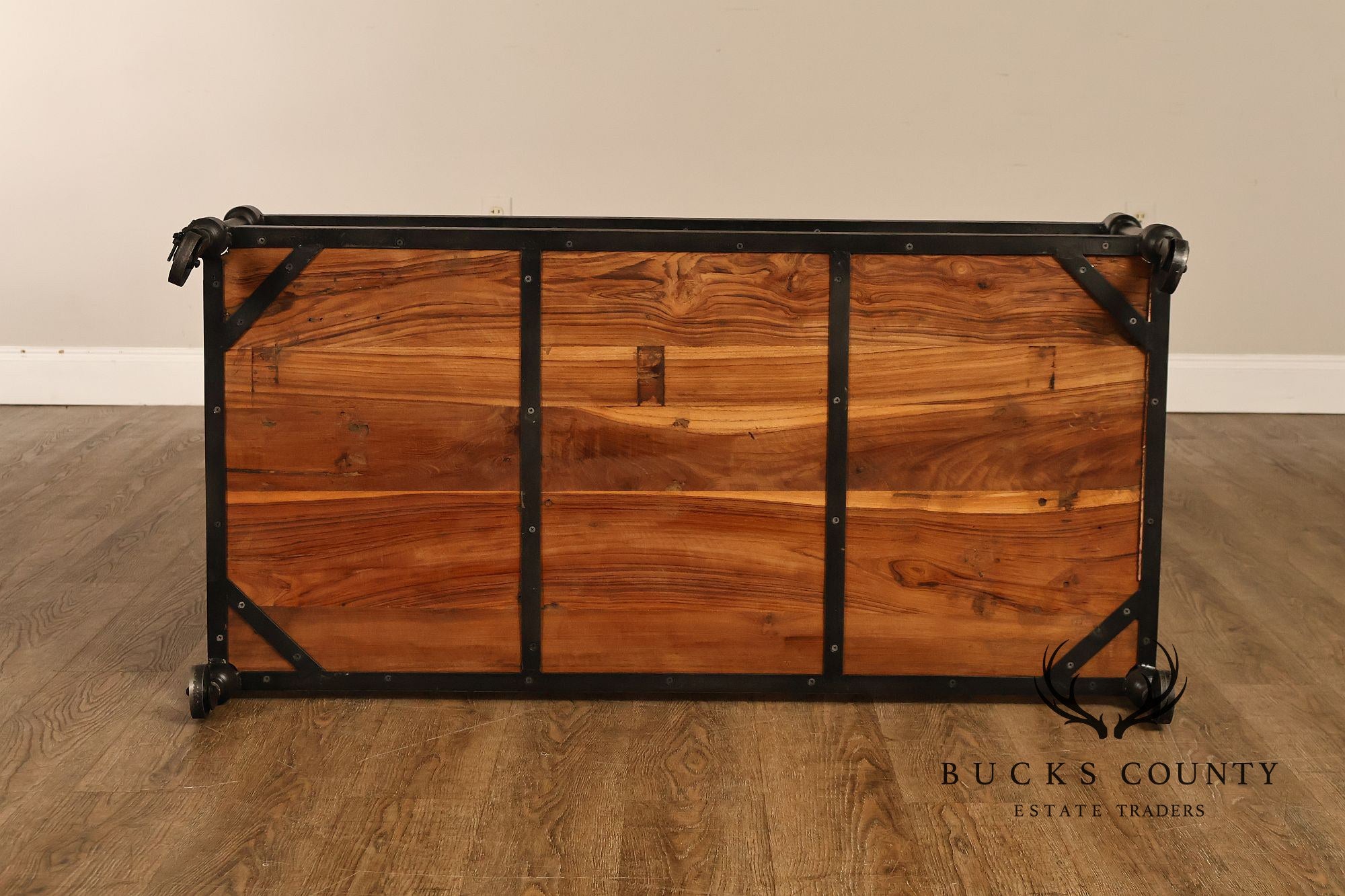 Industrial Style Two-Tier Rolling Coffee table