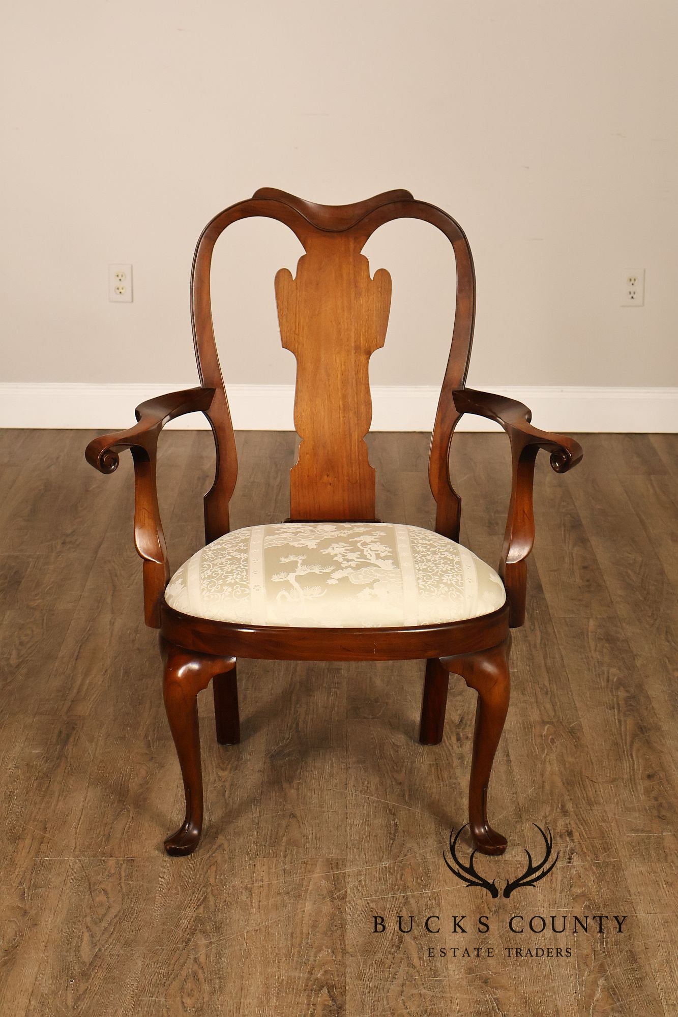 Saybolt Cleland Queen Anne Style Vintage Walnut Armchair