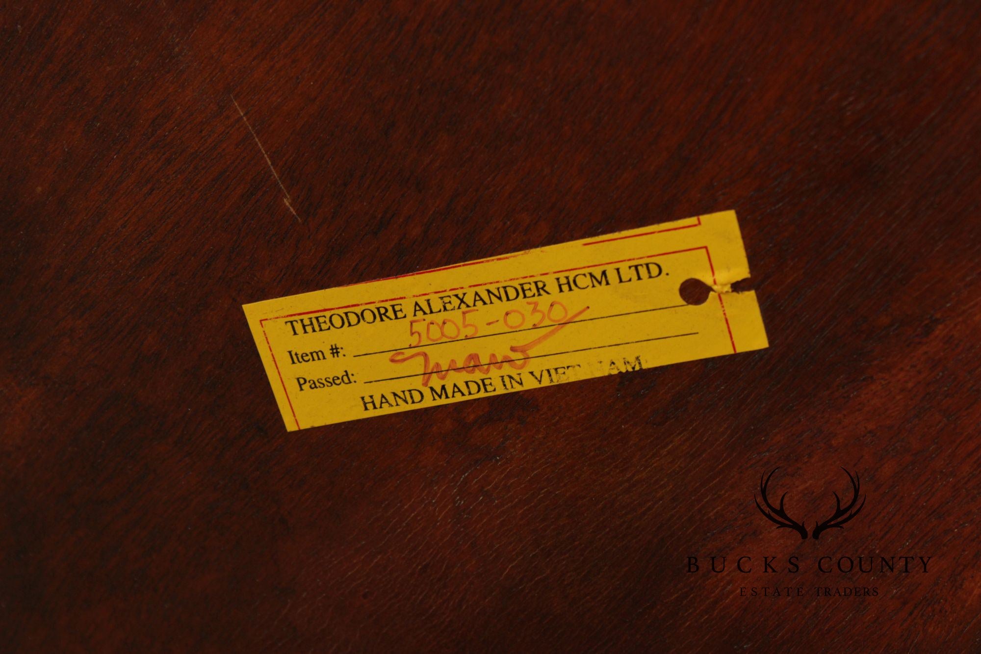 Theodore Alexander Round Two-Tier Inlaid Occasional Table
