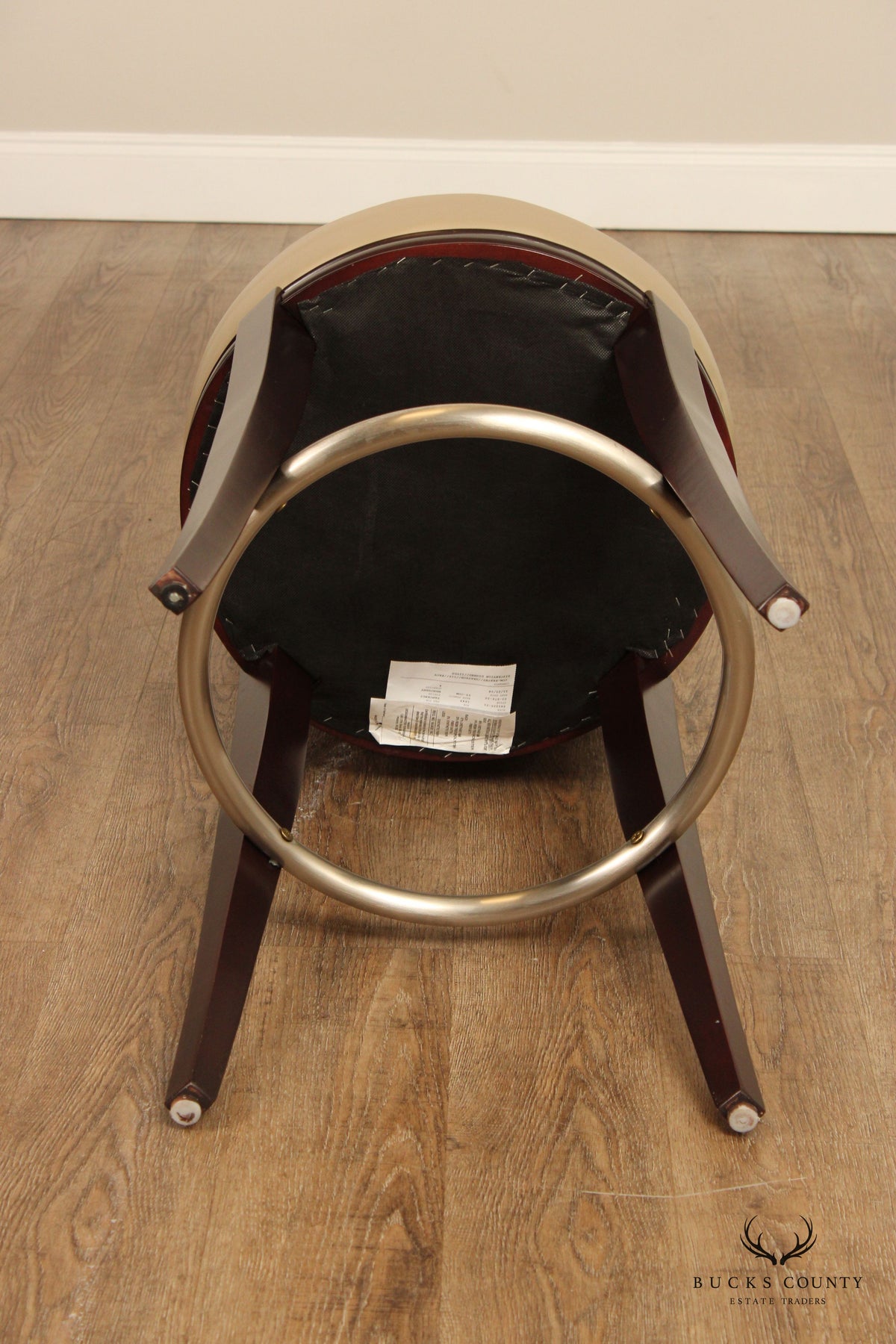 Designmaster Set Of Four 'Danbury' Leather Swivel Bar Stools