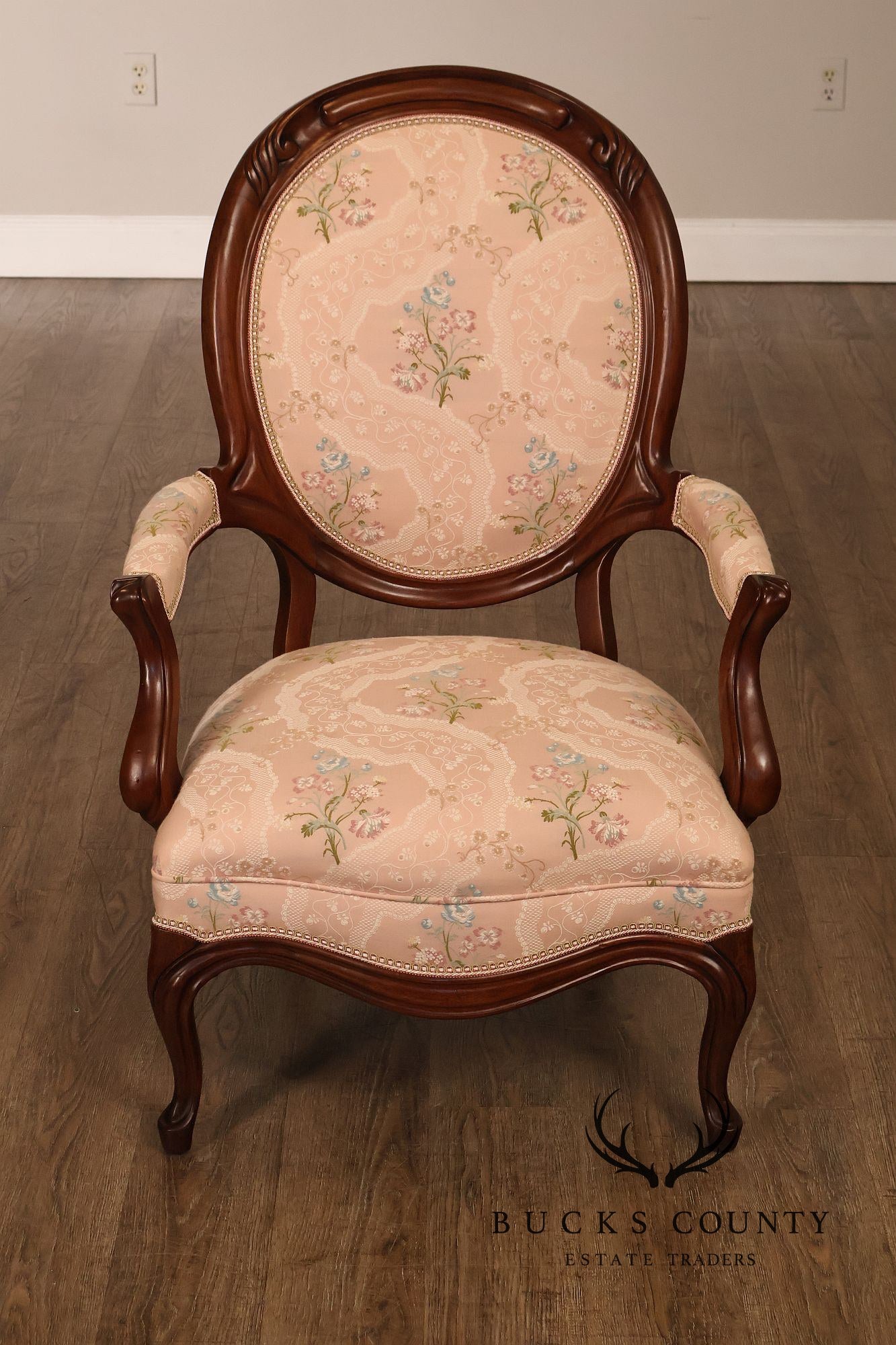 Antique Victorian Walnut Pair Of His And Hers Parlor Armchairs