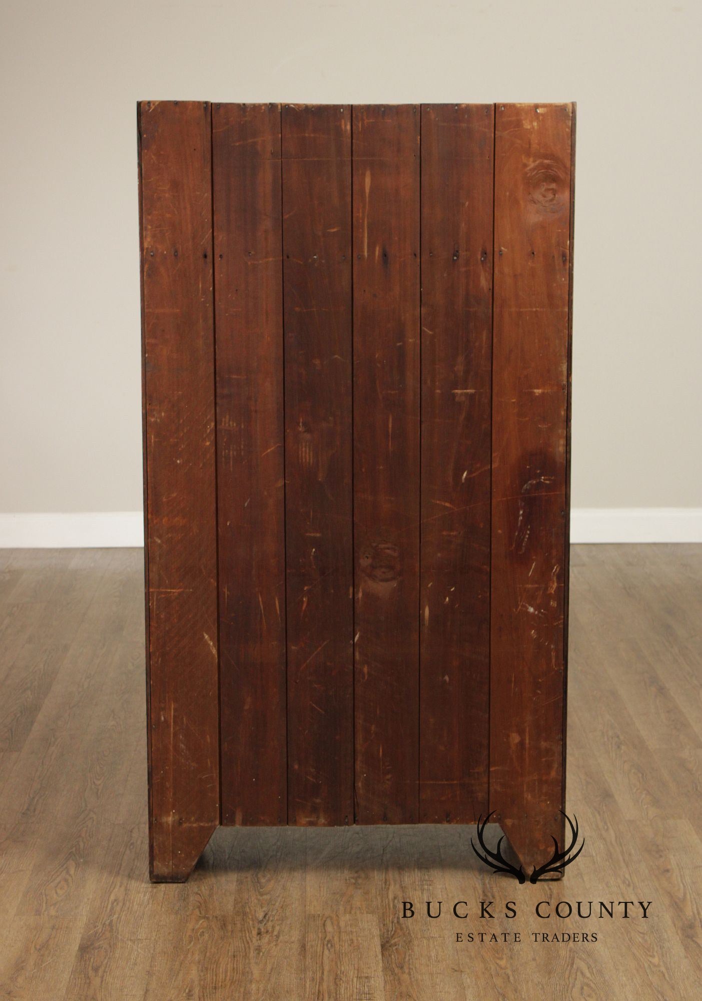 Antique Primitive Red Painted Single Door Cupboard