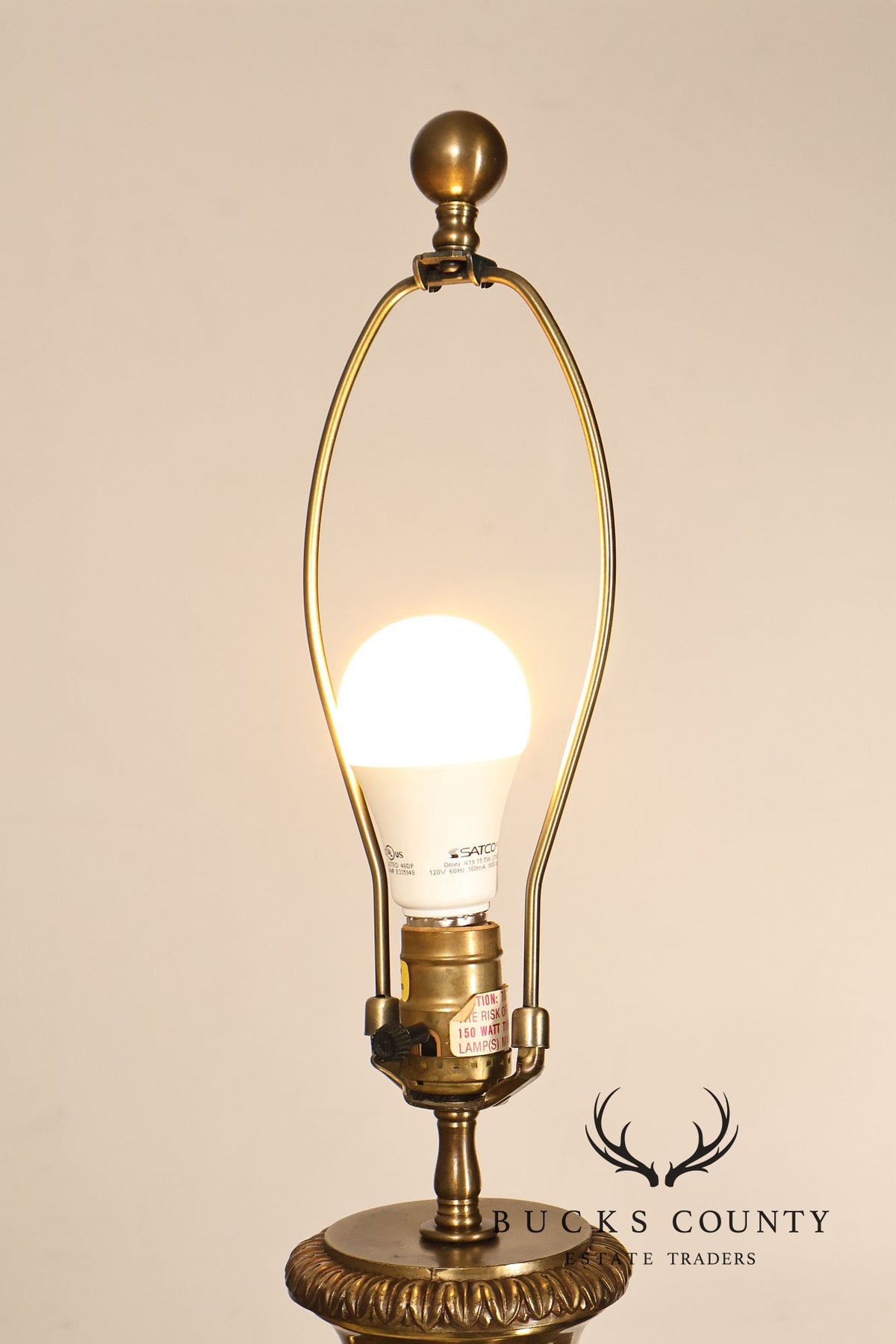 Chapman Vintage Pair of Brass Ram's Head Table Lamps
