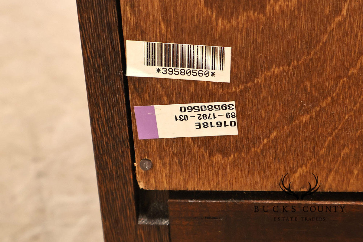 Stickley Mission Collection Oak Four-Section Barrister Bookcase