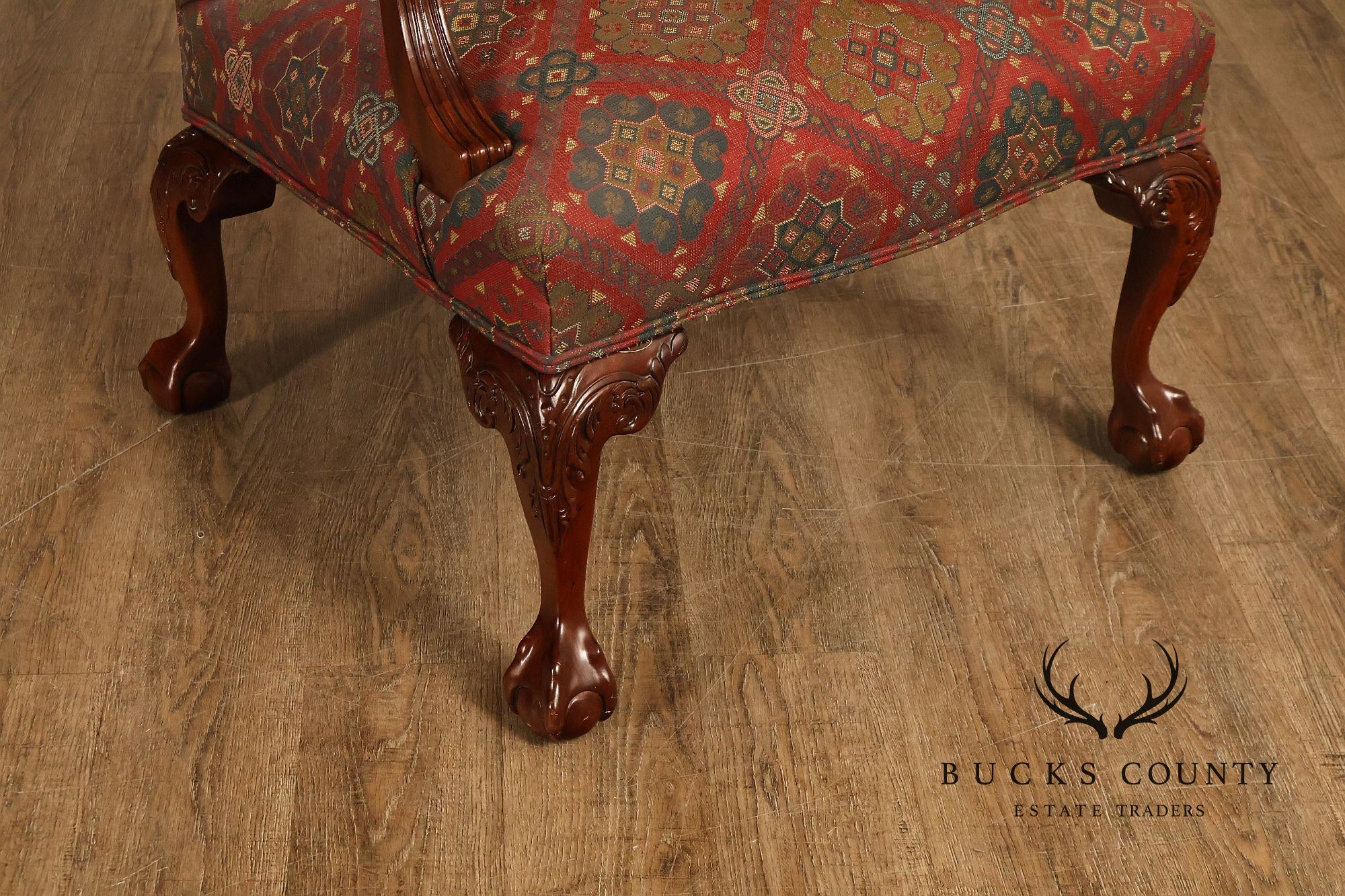 Henredon Chippendale Style Mahogany Library Armchair