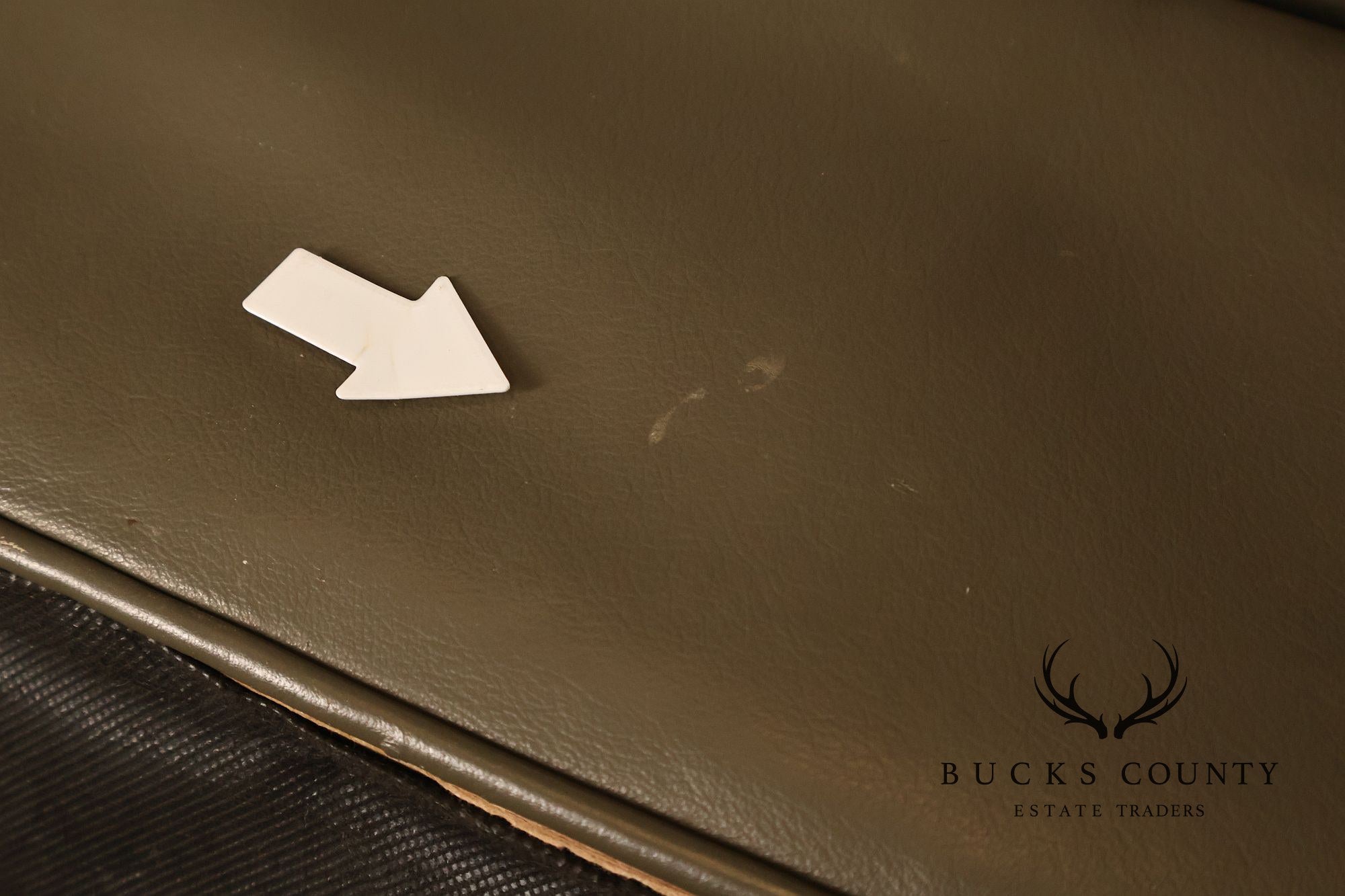 Ethan Allen Traditional Leather Ottoman