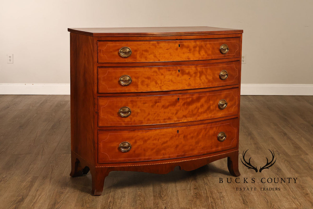 Federal Style Mahogany Bow Front Chest of Drawers