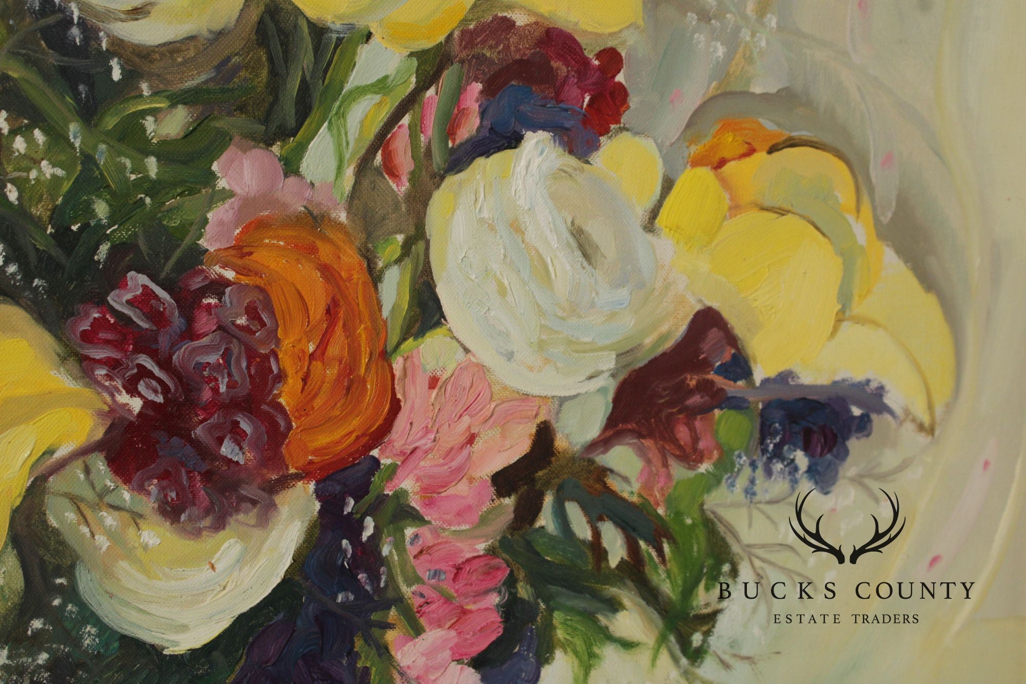 Italian Floral Still-Life Oil Painting, Artist Signed
