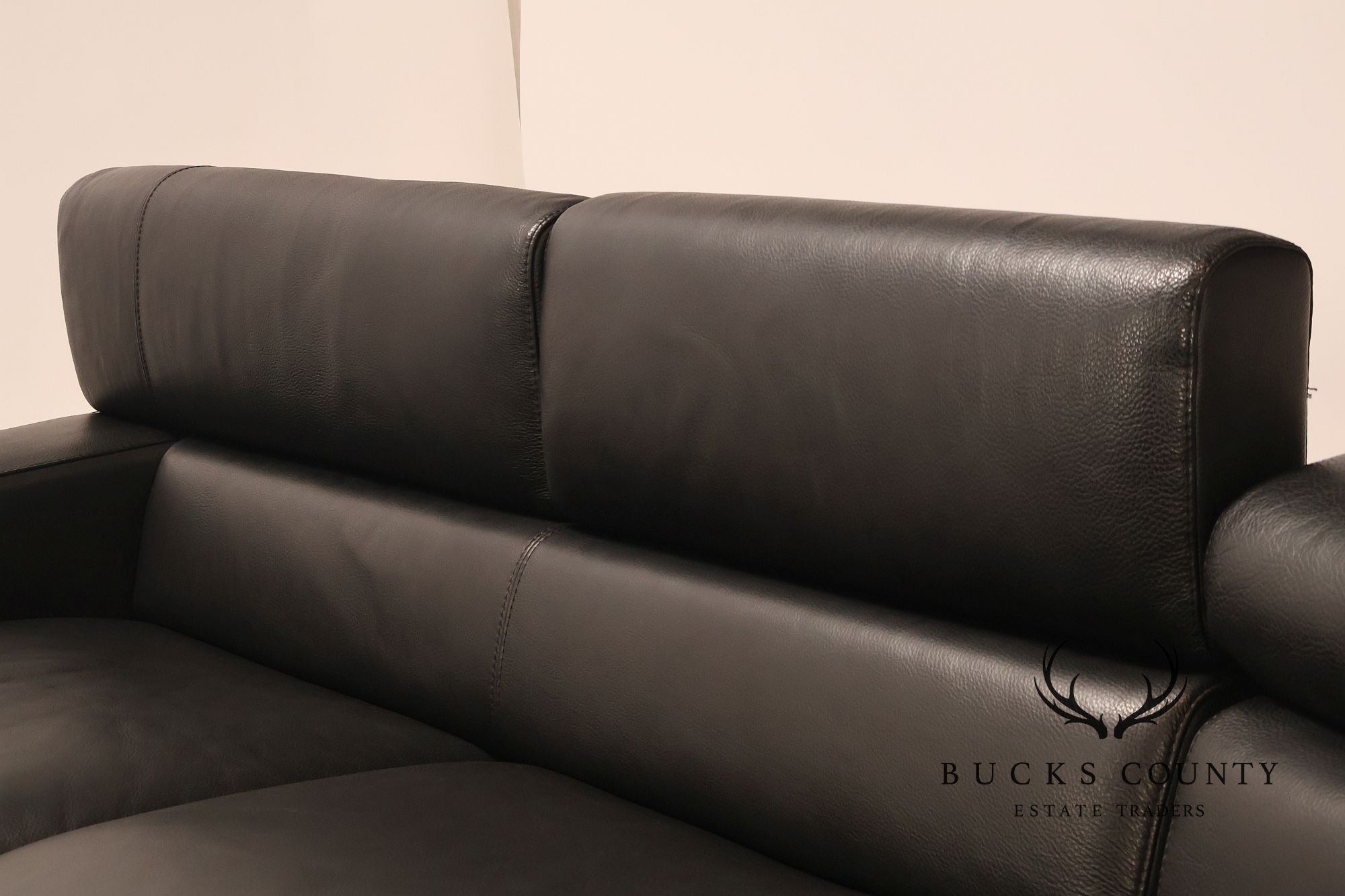 Italian Homes Contemporary Black Leather Sectional Sofa