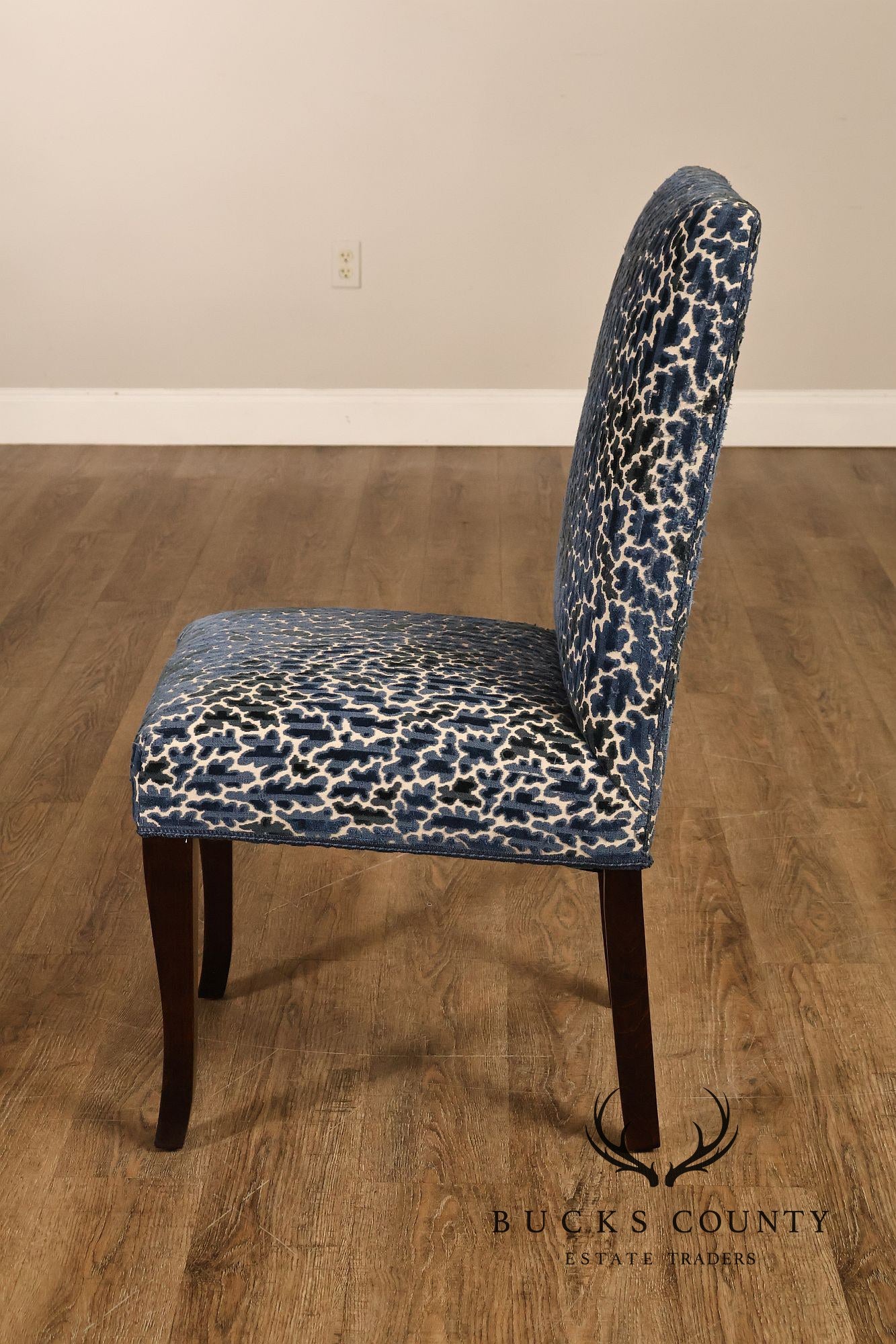 Contemporary Set of Eight Upholstered Dining Chairs