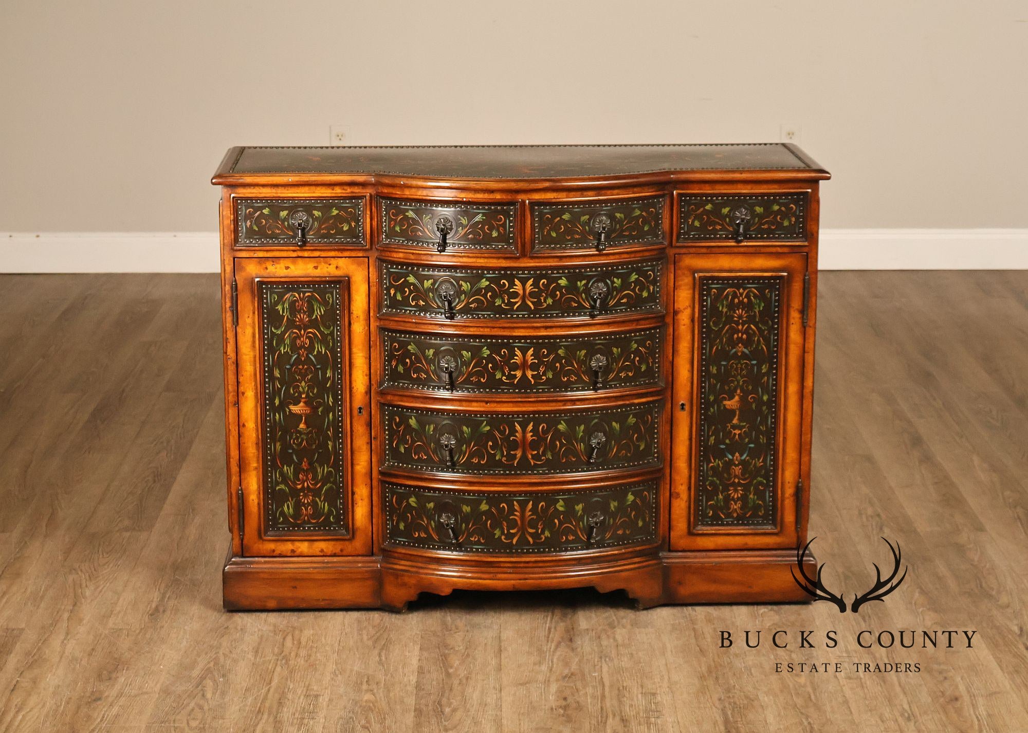 Theodore Alexander Decorated Chest With Drawers And Cabinet Doors
