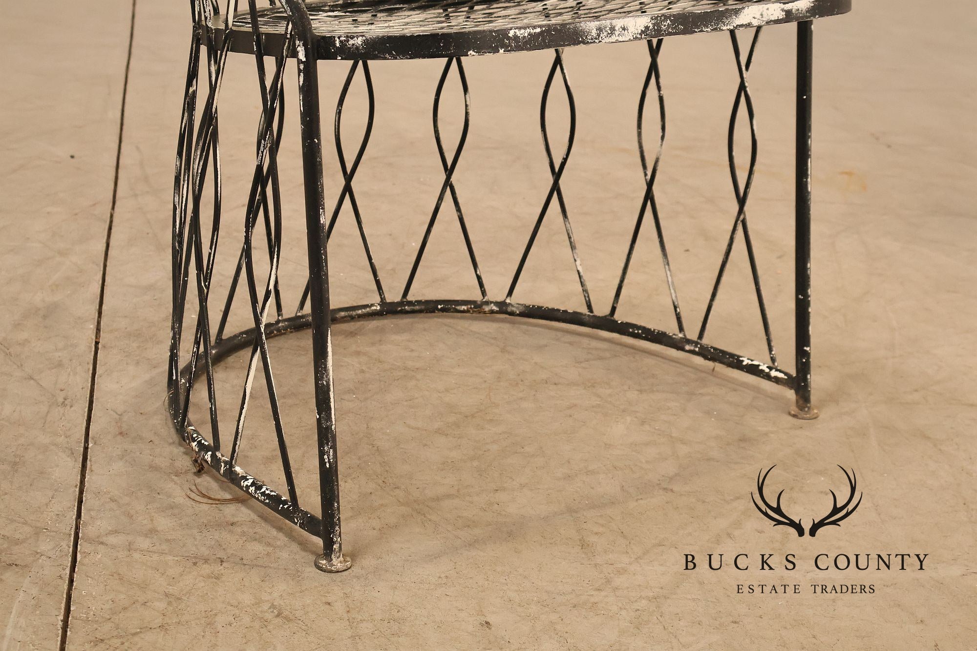 Salterini Wrought Iron Outdoor Patio Barrel Armchair