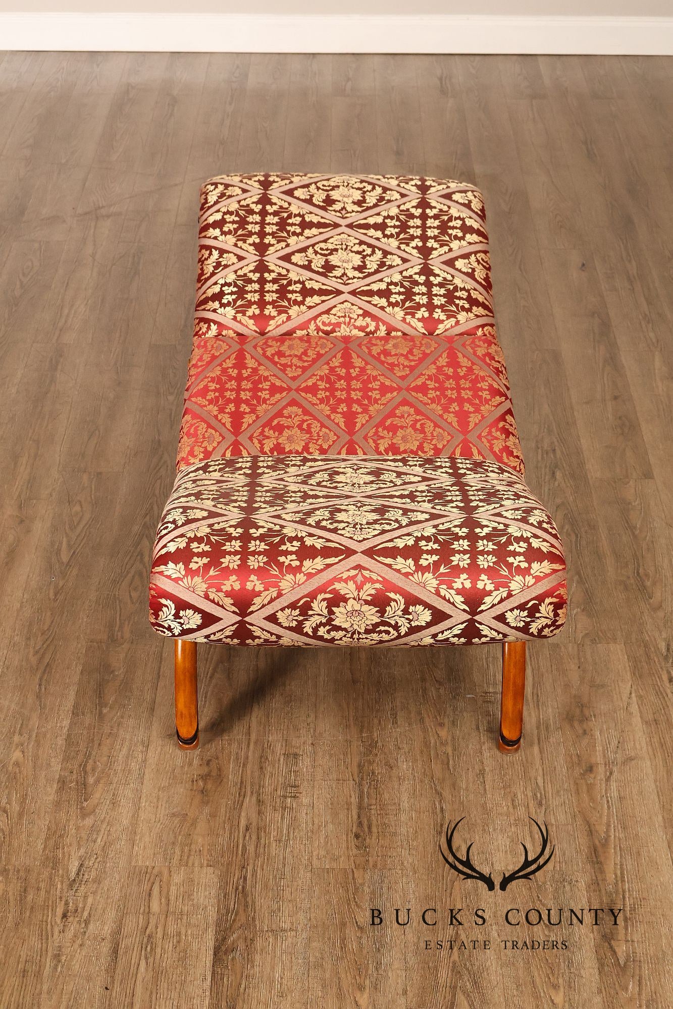 Neoclassical Style Carved Upholstered Recamier Bench