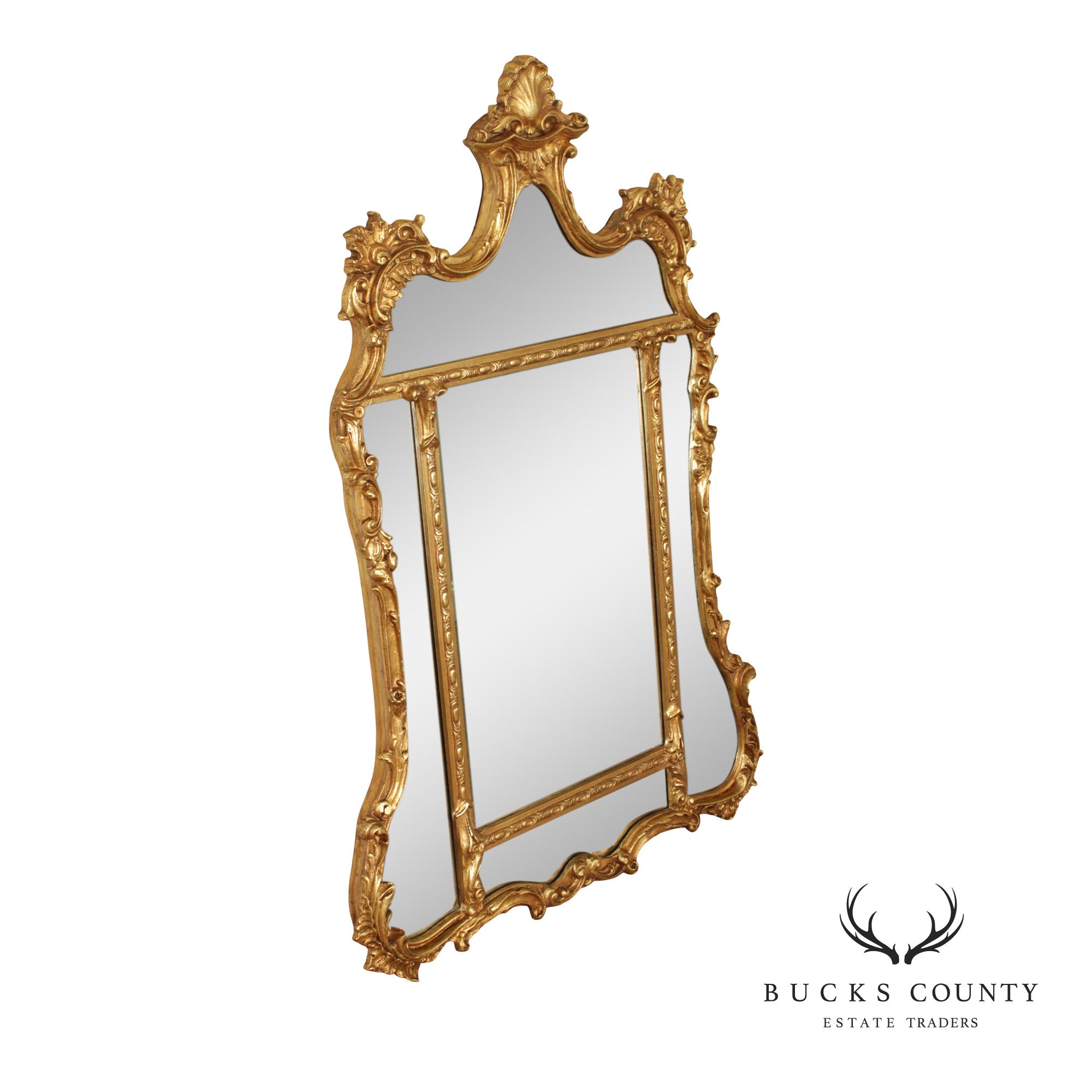 French Rococo Style Quality Gilt Frame Carved Wall Mirror