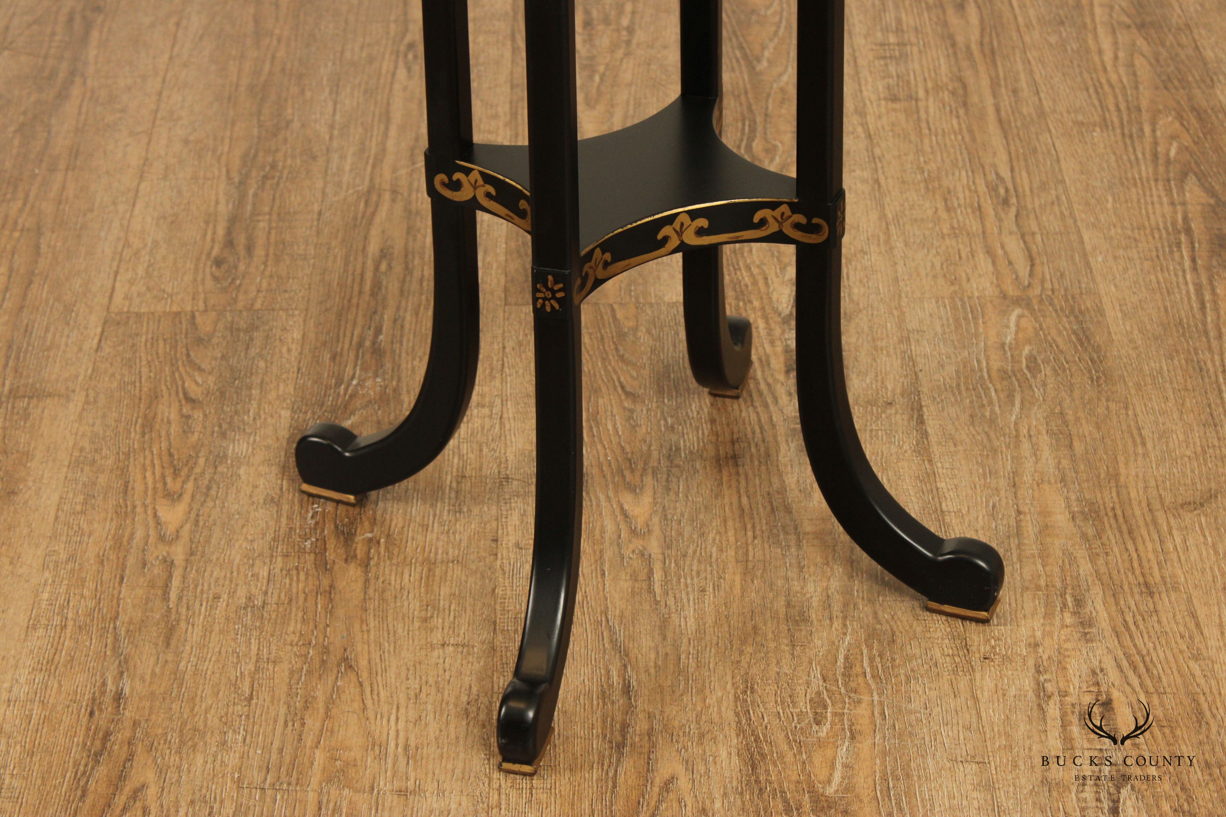 Chelsea House Ebonized Pair Of Paris Fern Stands