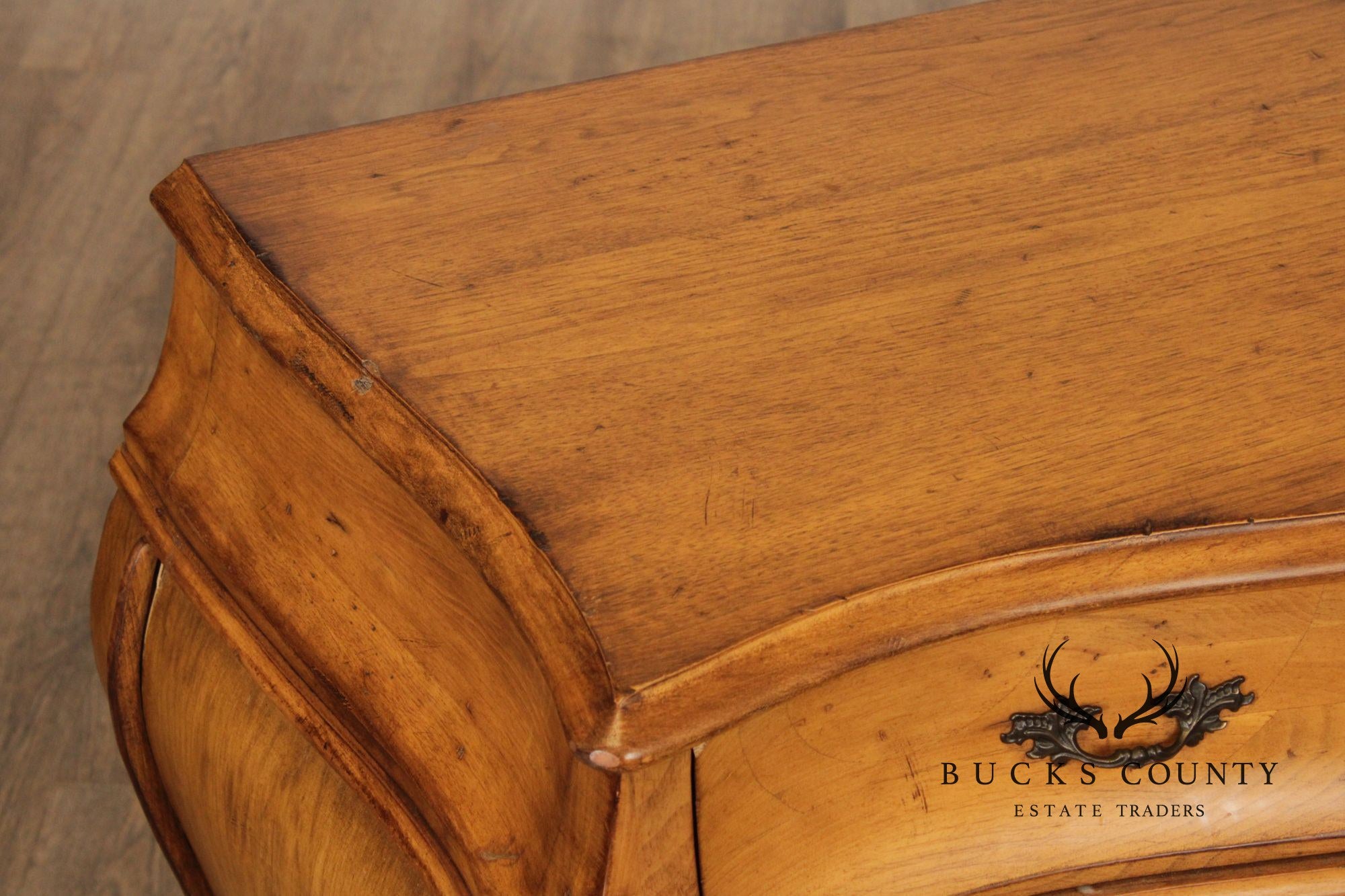 Italian Rococo Style Walnut Bombe Chest