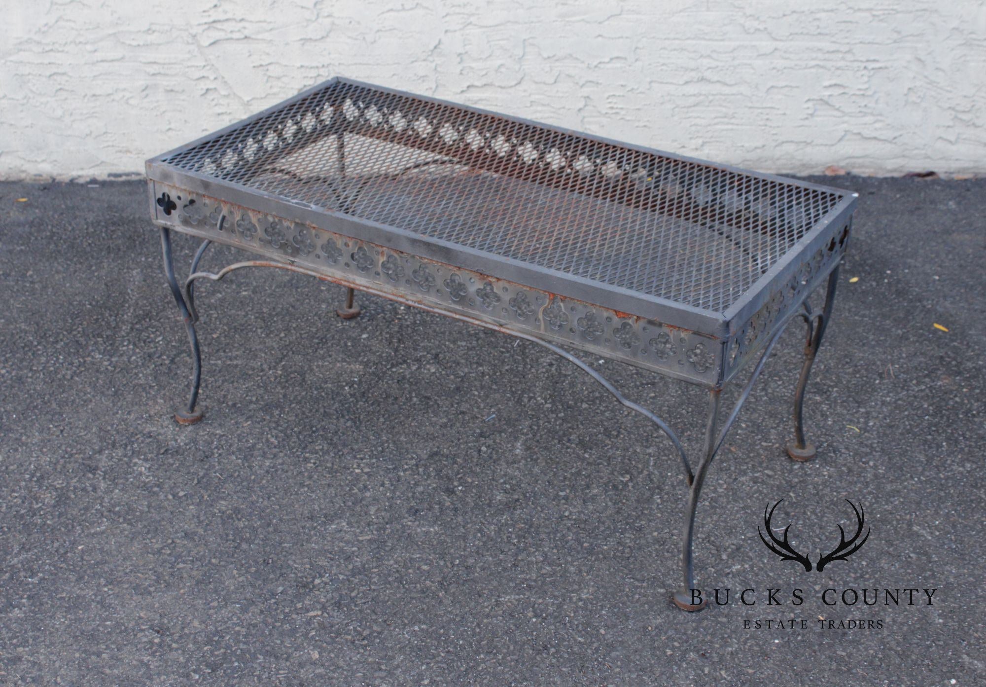 Vintage Wrought Iron Outdoor Coffee Table